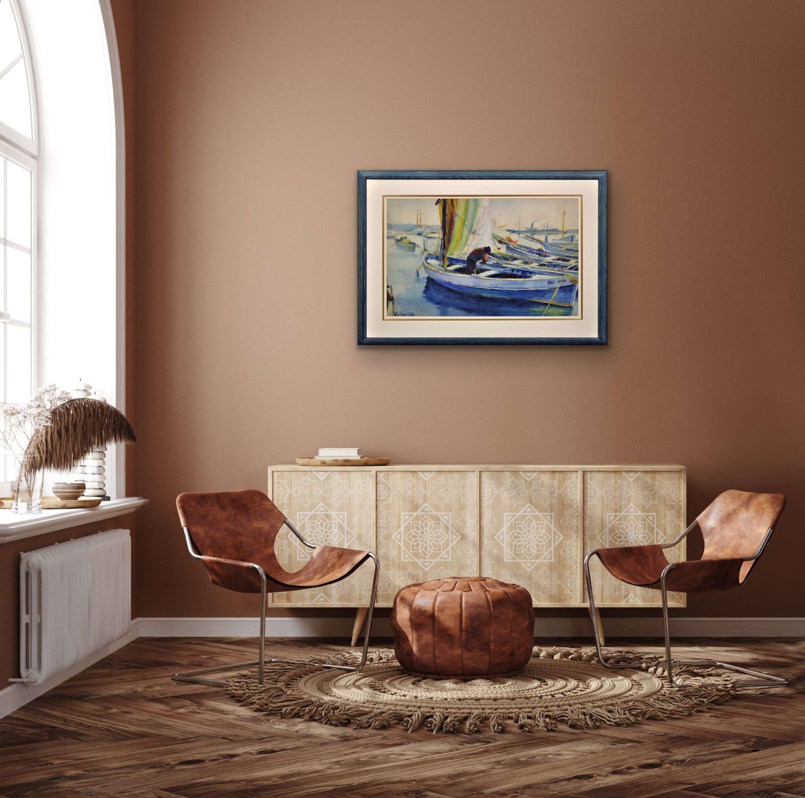 Paul Delvaux. La Belle Anna, La Port De Cannes, 1930. Cote D' Azur Watercolour Painting. photo buy