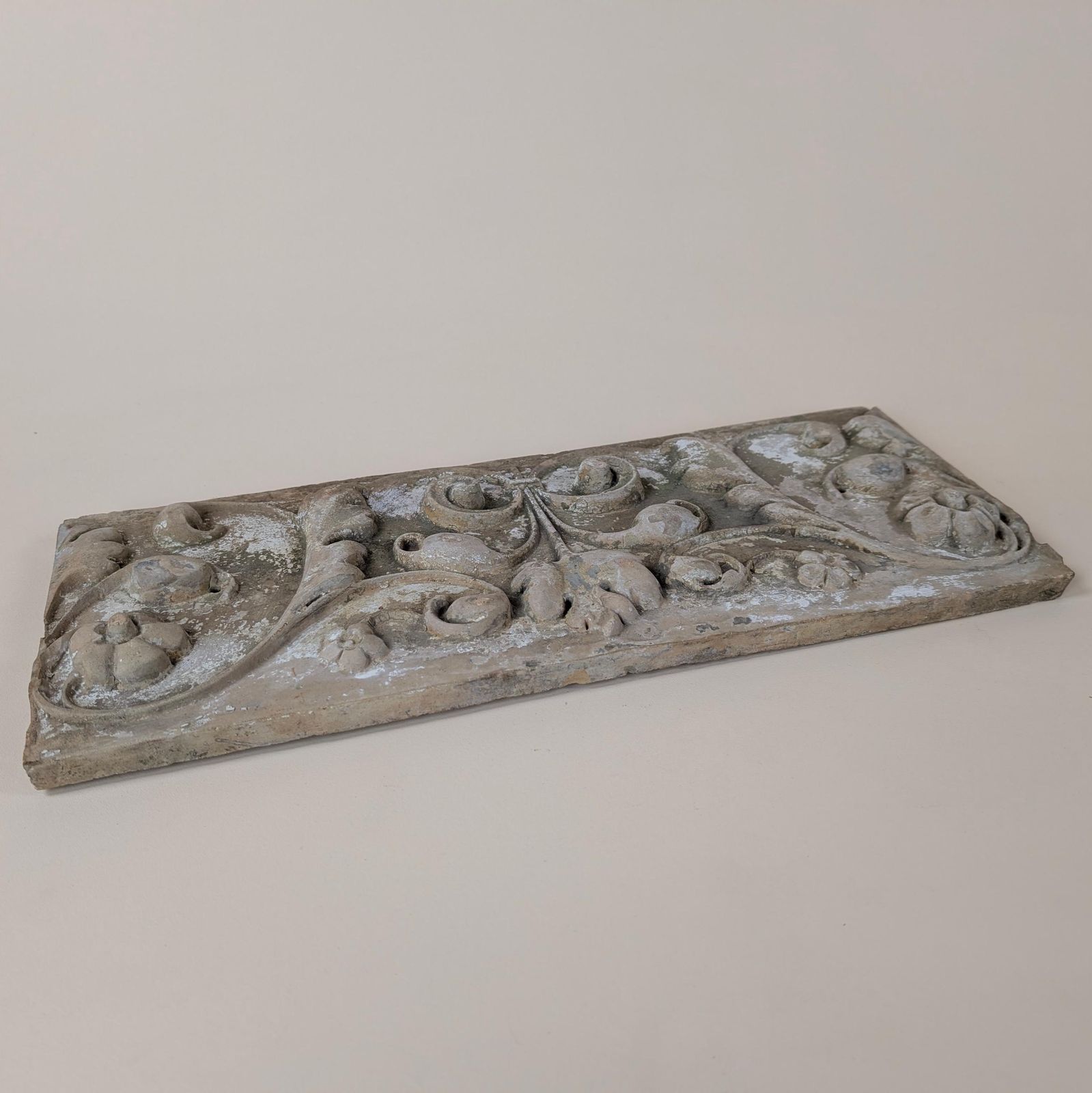 Antique French Century Terracotta Floral 19th Century Architectural Bas Relief Plaque Wall Art photo 283.0