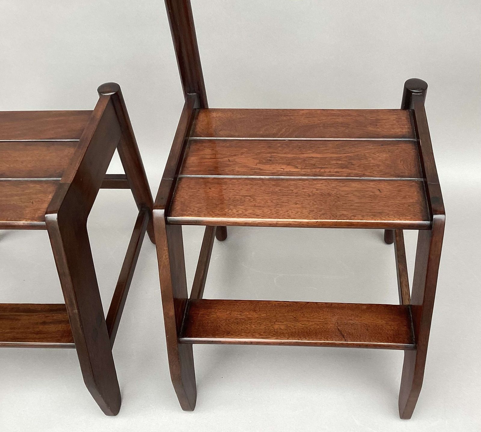 Home Decor Early C20th Pair Of Mahogany Library Steps Of Unusual Form photo