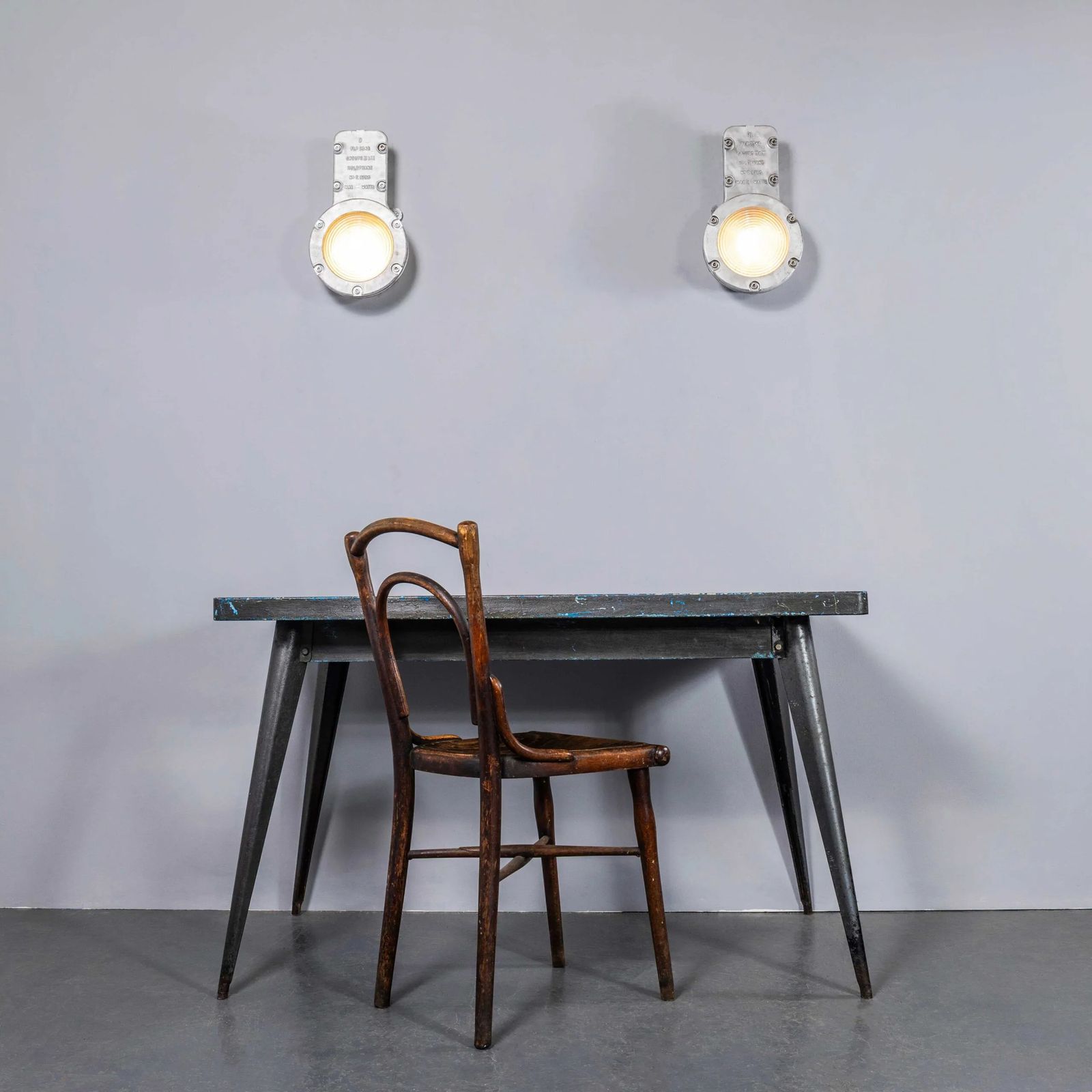 1950’s Holophane Large Cast Bulkhead Lamp – Pair photo furniture