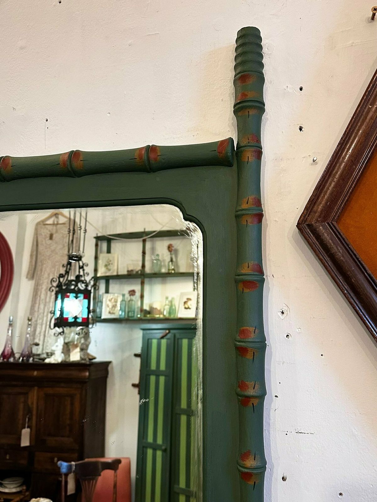 "Made By Muirshin" Faux Bamboo Overpainted Full Length Mirror photo 413.0