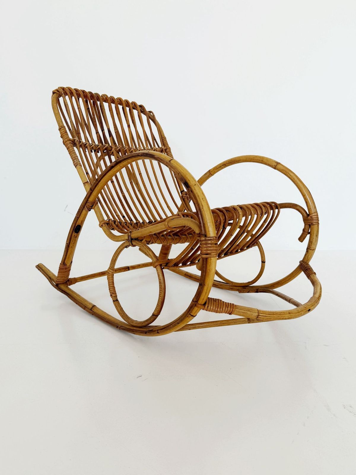 Vintage Rattan Rocking Chair For Children