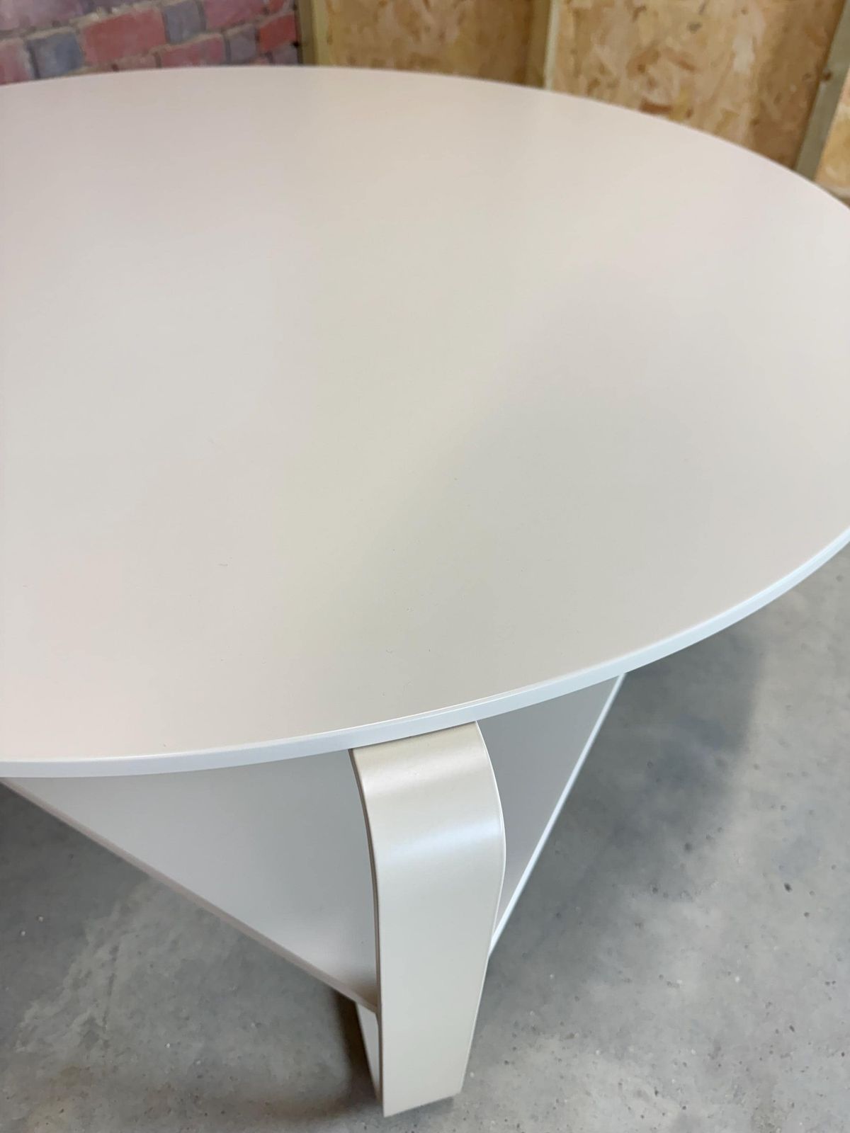 photo furniture Contemporary Modern Mid Century Design Coffee Table In Ivory Wood And Metal. Italian Design