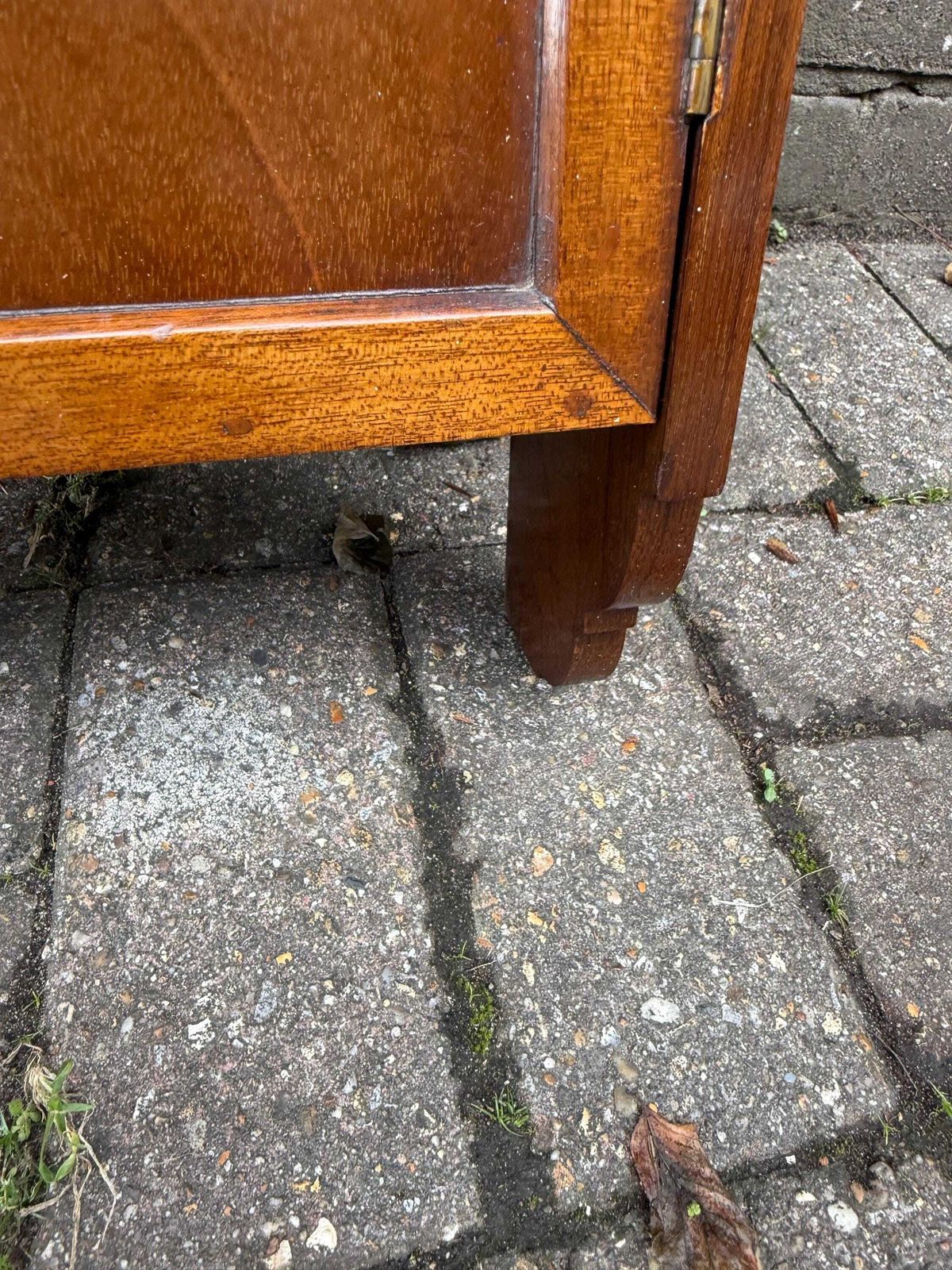 photo for sale Antique 1910s/20s Art Nouveau Inlaid Wall Cupboard / Bedside Cabinet – Mahogany & Marquetry Design