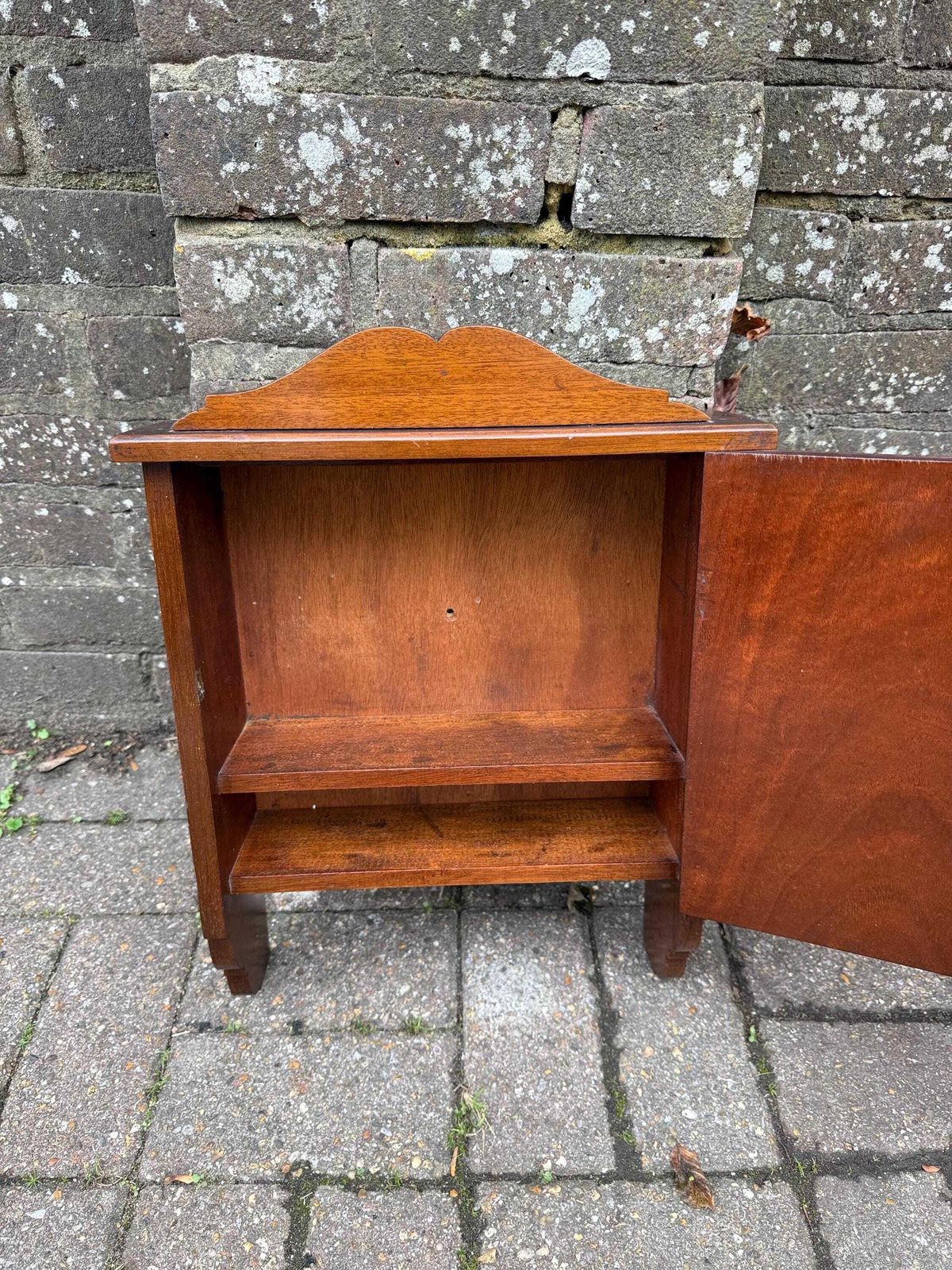 Furniture Antique 1910s/20s Art Nouveau Inlaid Wall Cupboard / Bedside Cabinet – Mahogany & Marquetry Design photo