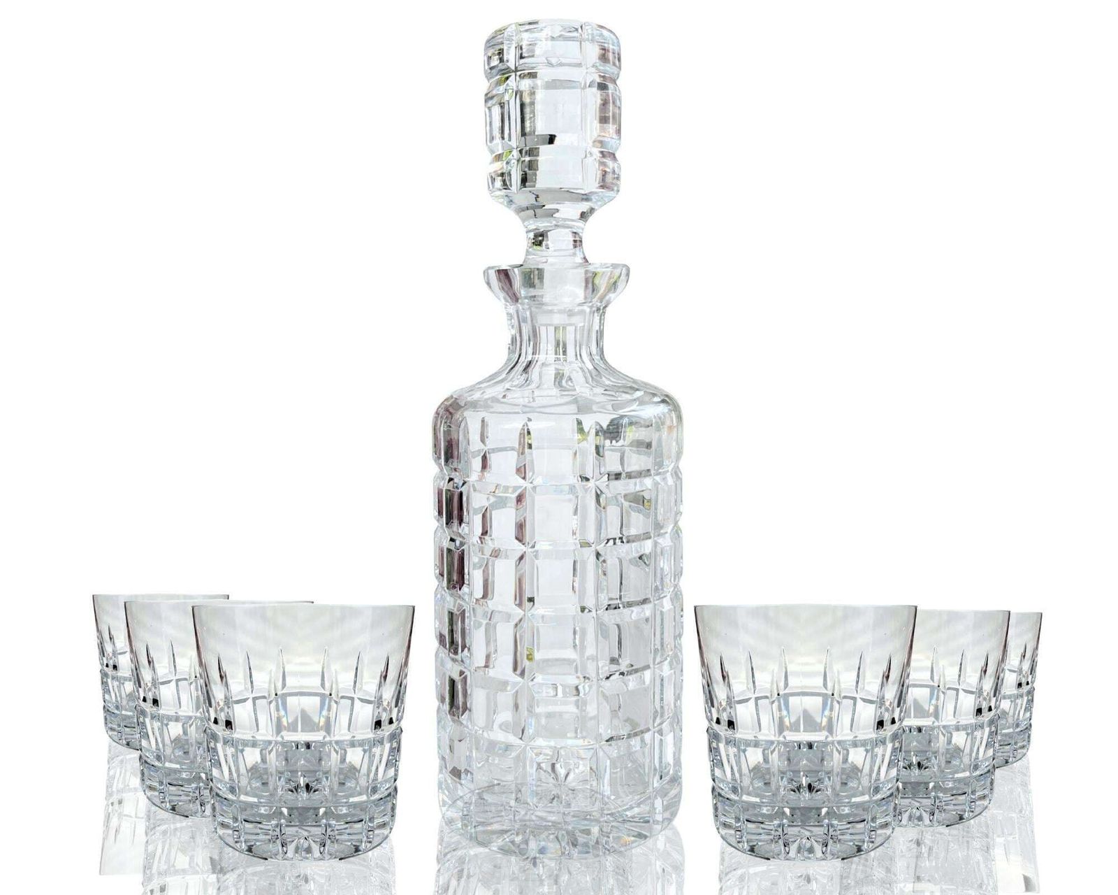 Val Saint Lambert Karafset | 7 Delig Tommy Design | Vintage Belgisch Kristal