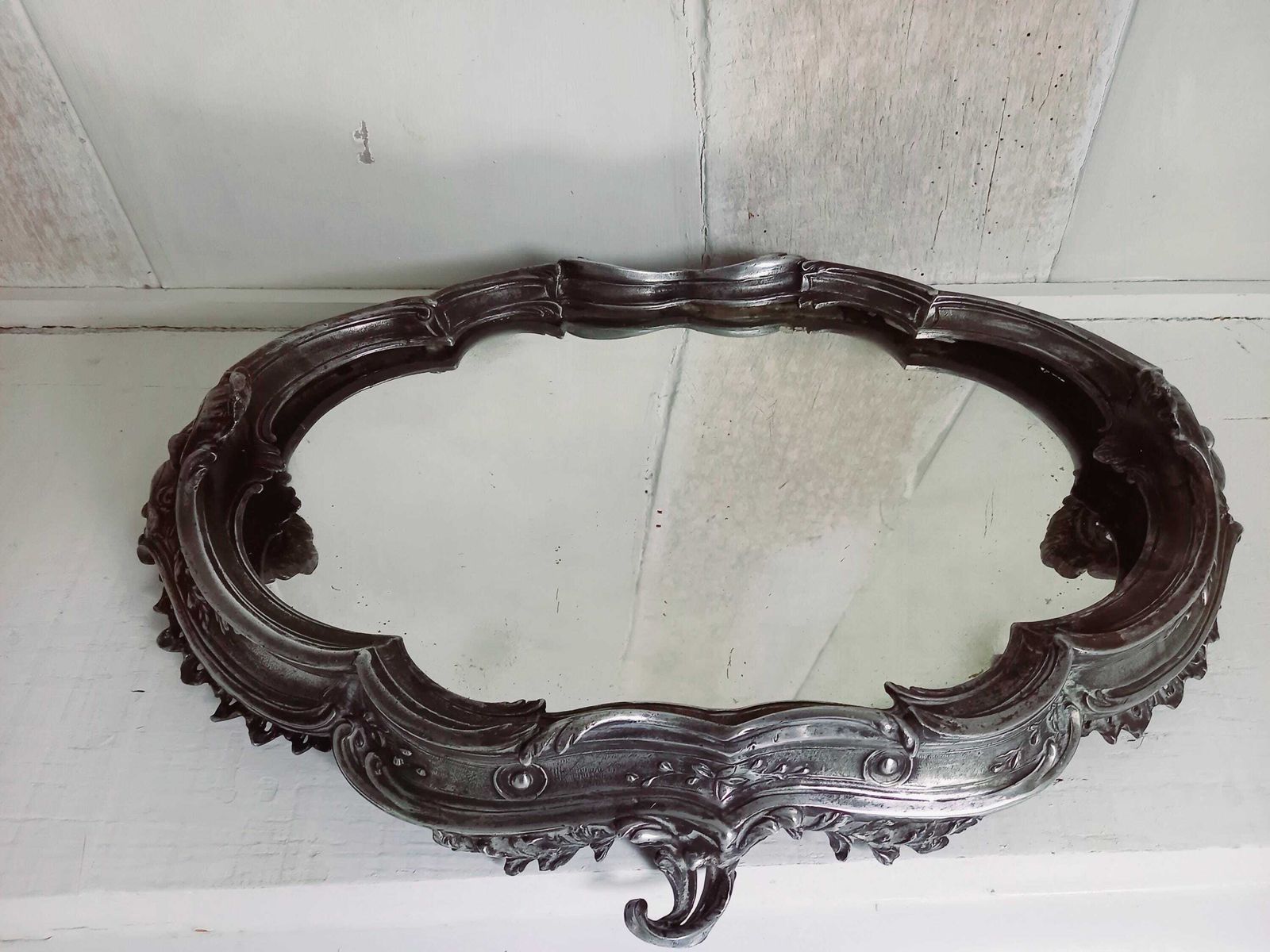Antique French Jardiniere And Mirrored Stand Table Centrepiece Silver Plated photo for sale