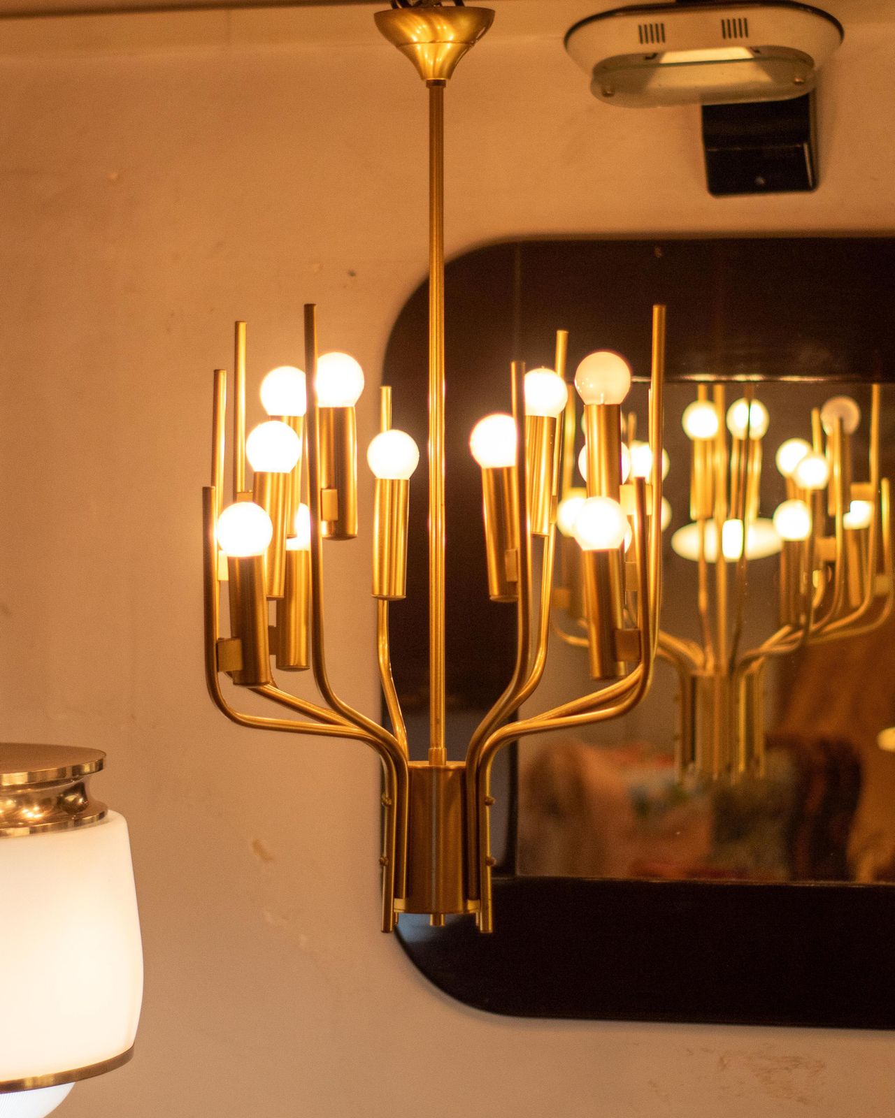 photo furniture Brass Chandelier, Oscar Torlasco, 1950s Italy