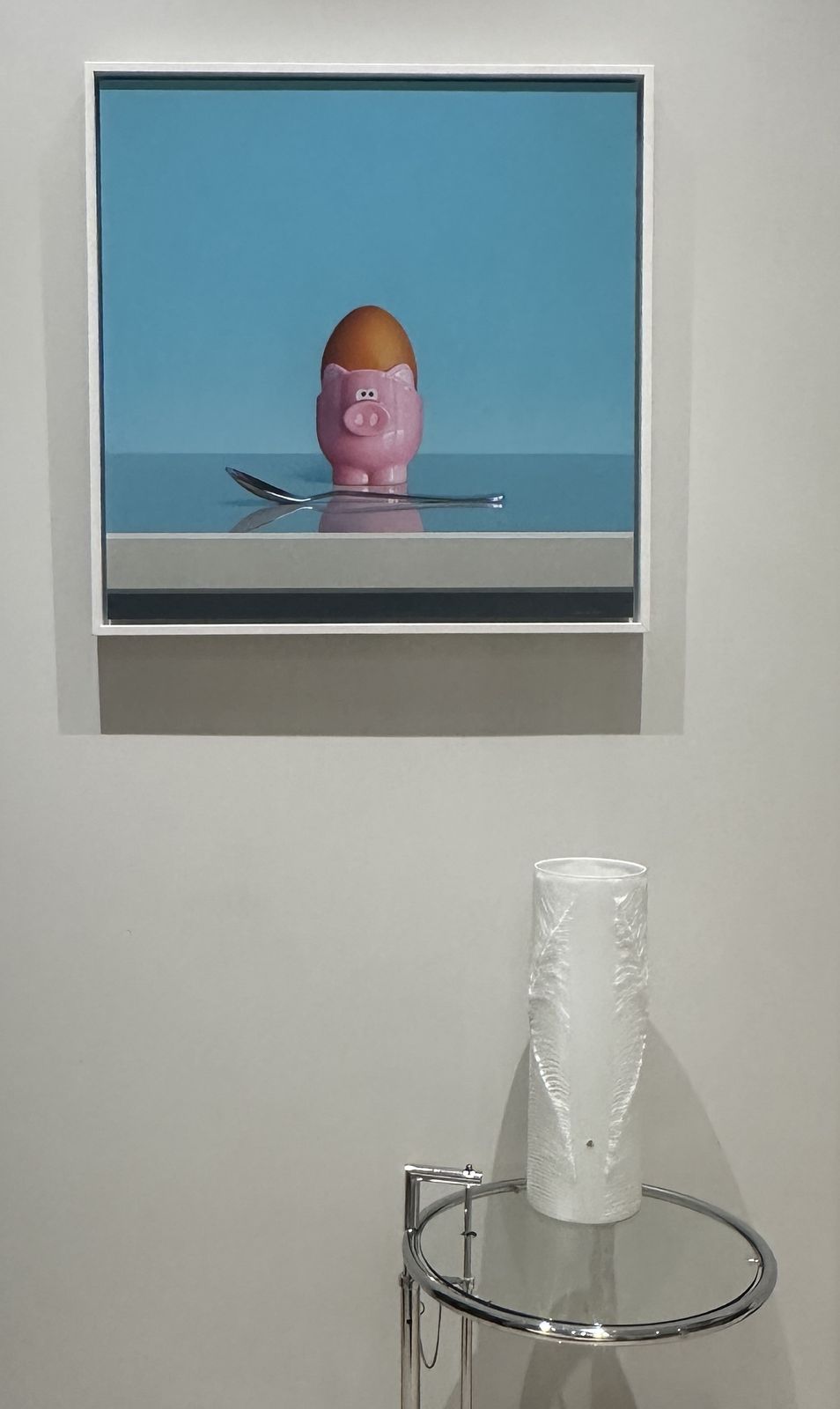Large 1970s Peill & Putzler White & Clear Encased Glass "Feather" Cylindrical Vase photo vinterior