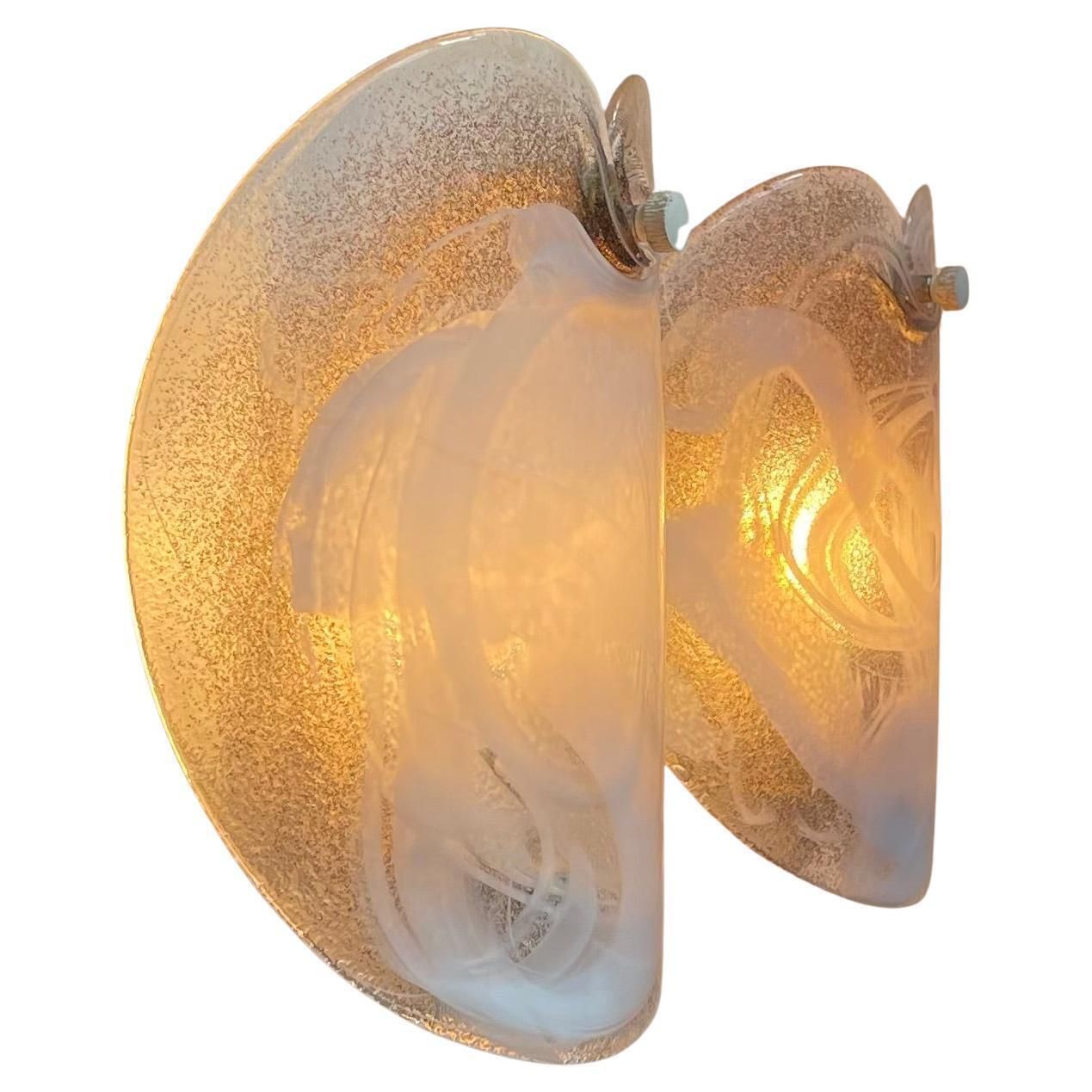 Danish Modern Art Glass Wall Sconces By Per Lütken For Holmegaard, 1970s