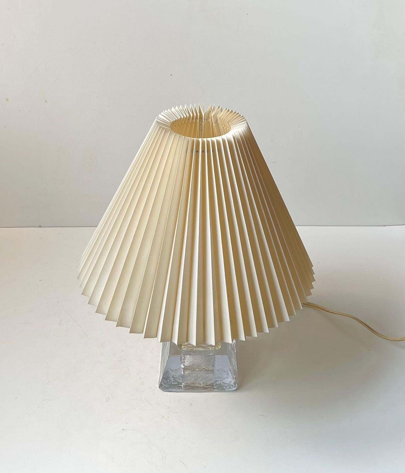 photo for sale Urshult Glasbruk Sweden Midcentury Table Lamp In Ice Glass, 1960s