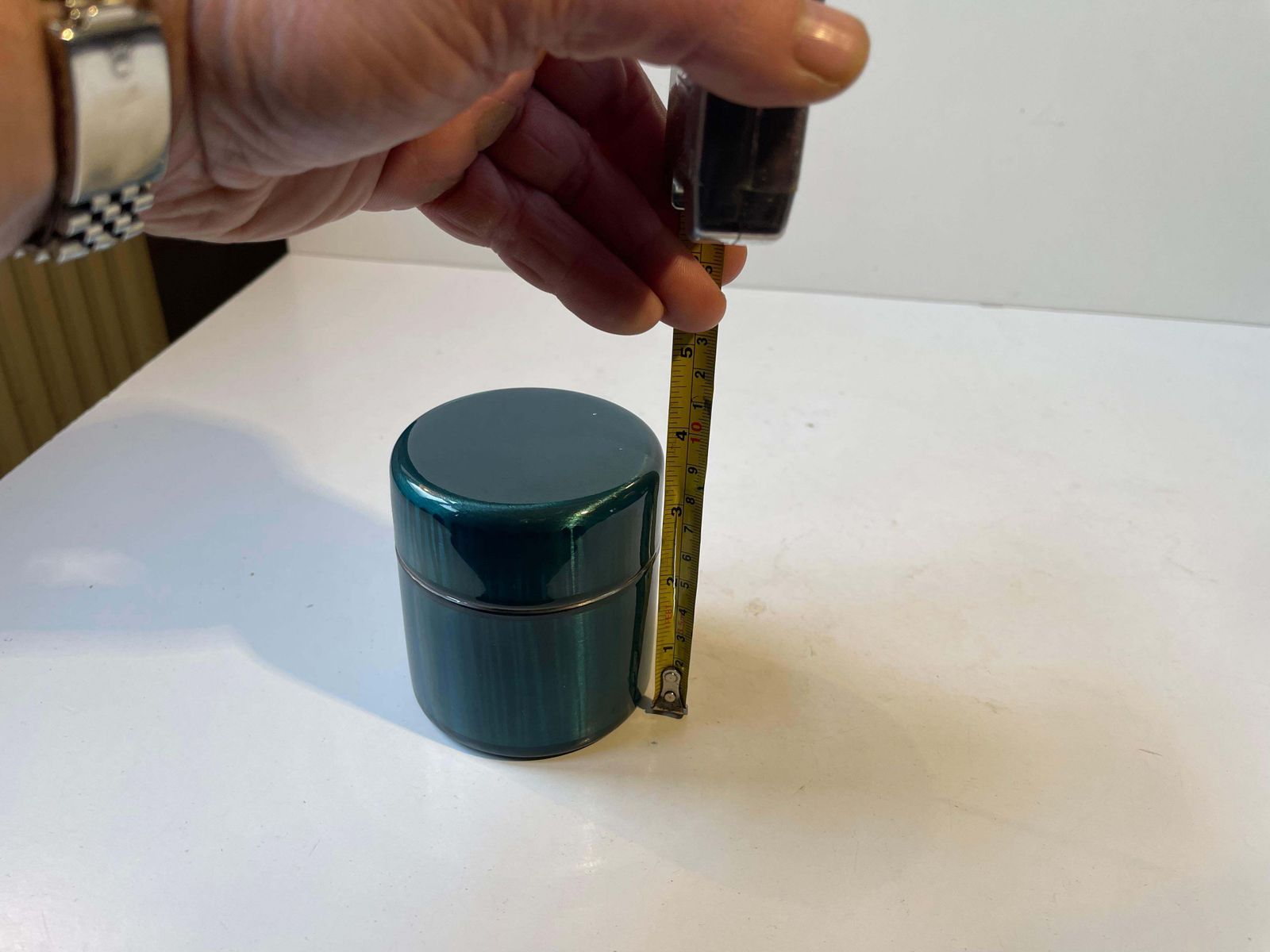 Vintage Cigarette Dispenser   Ashtray In Green Enamel By Grete Prytz Kittelsen photo vintage