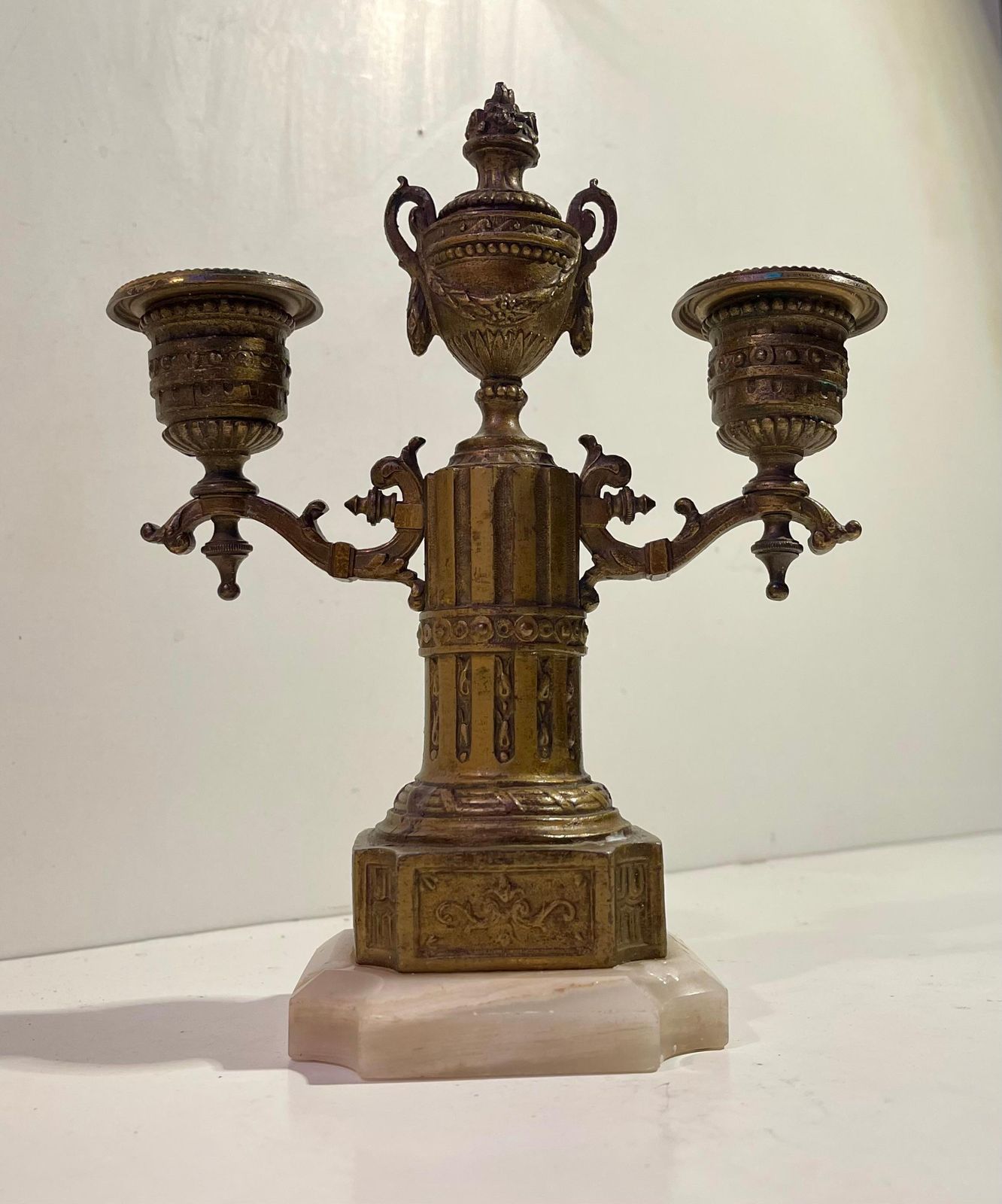Small Antique French Candelabra In Gilt Bronze, Louis XVI Style photo Home Decor