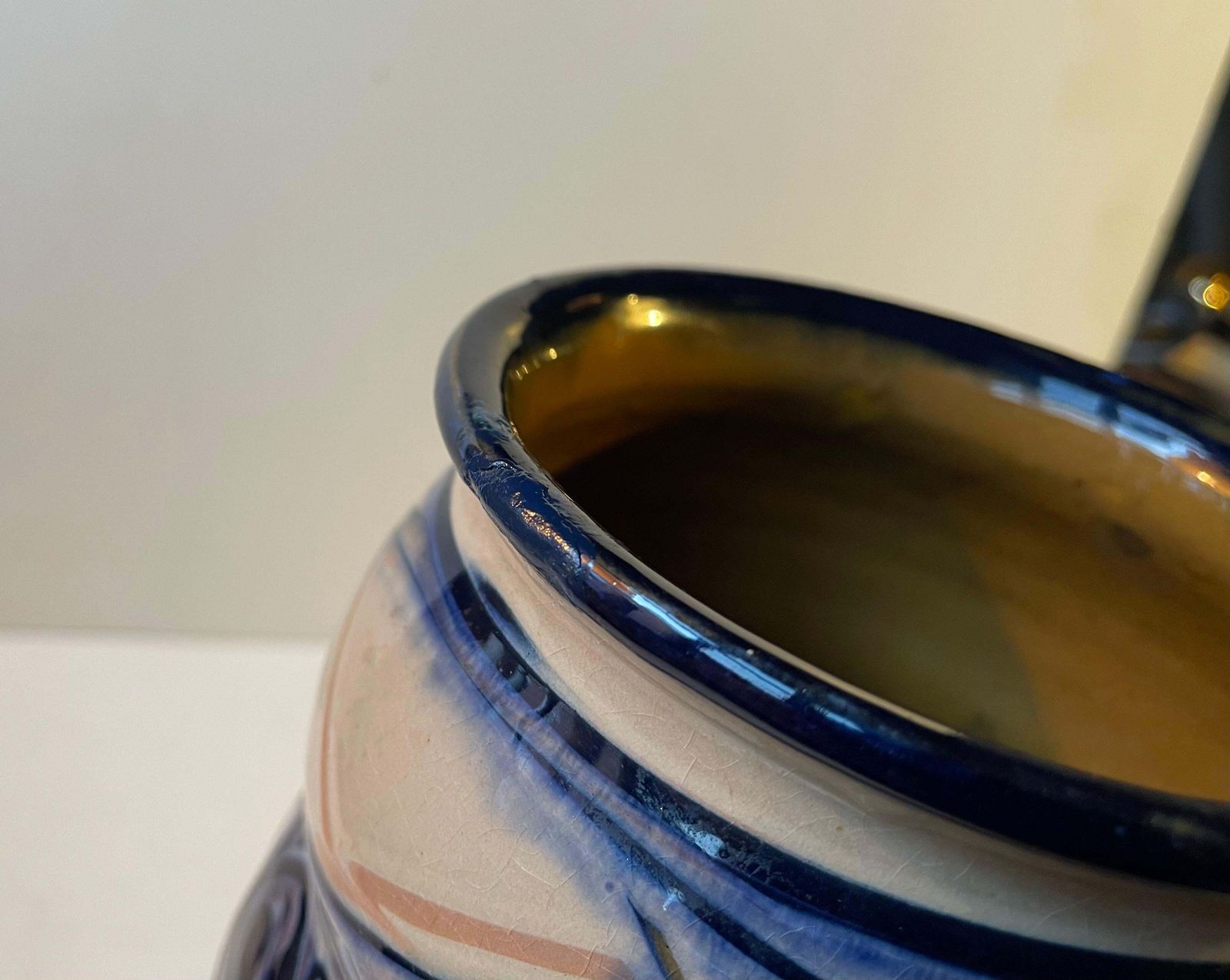 Large Hand Glazed Danish Art Nouveau Vase By Danico, 1920s photo buy