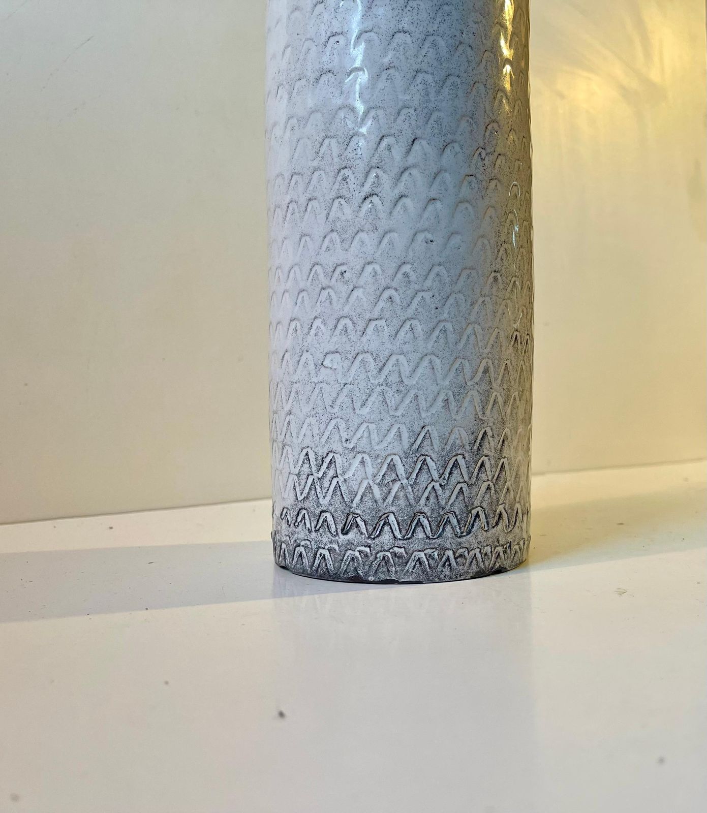Svend Hammershøi Cylindrical Vase In Black & White Ash Glazes F Herman A. Kähler photo 697.0