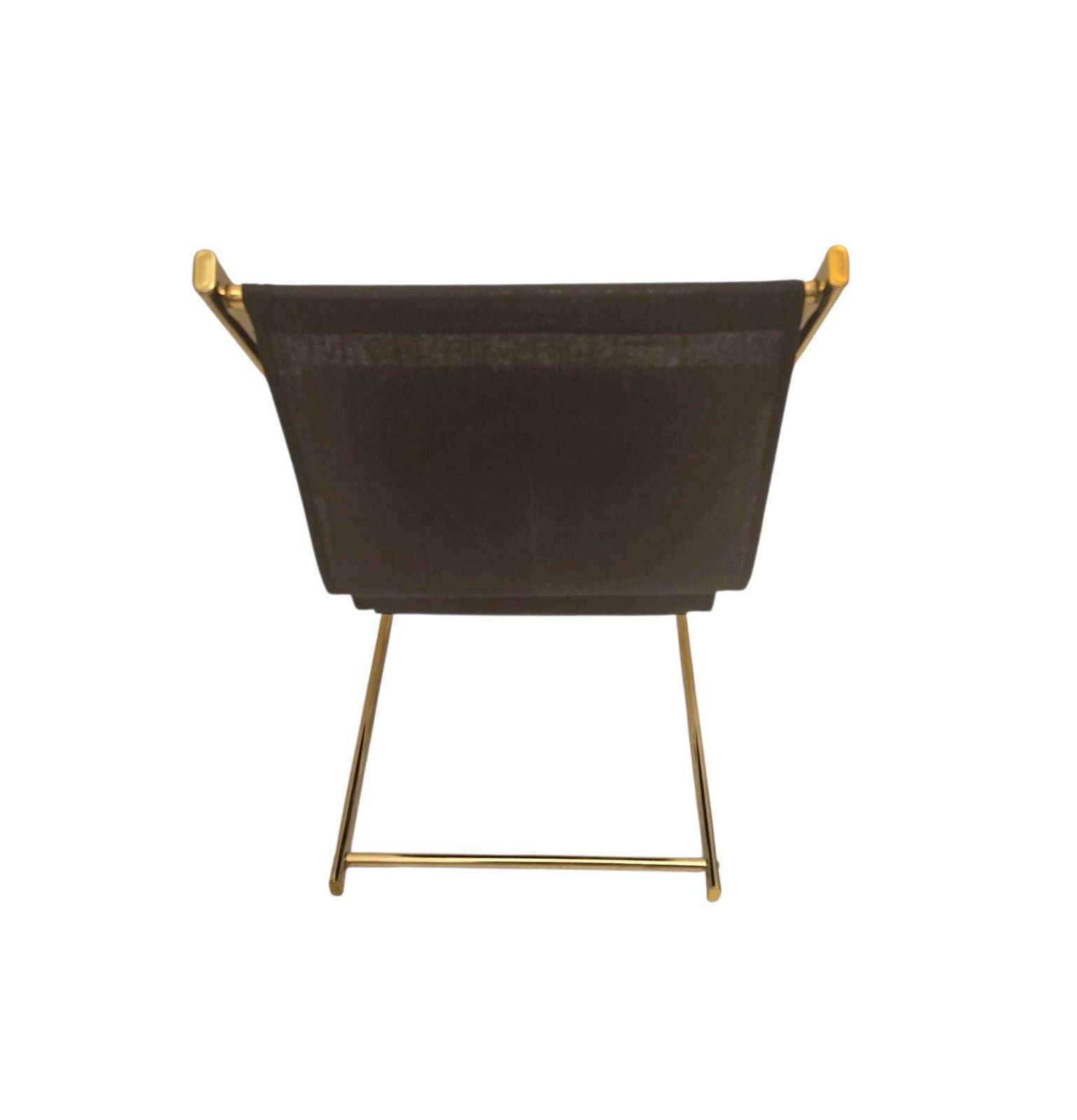 Vintage Mid Century Modern Hollywood Regency Metal Magazine Rack In Gold photo vinterior