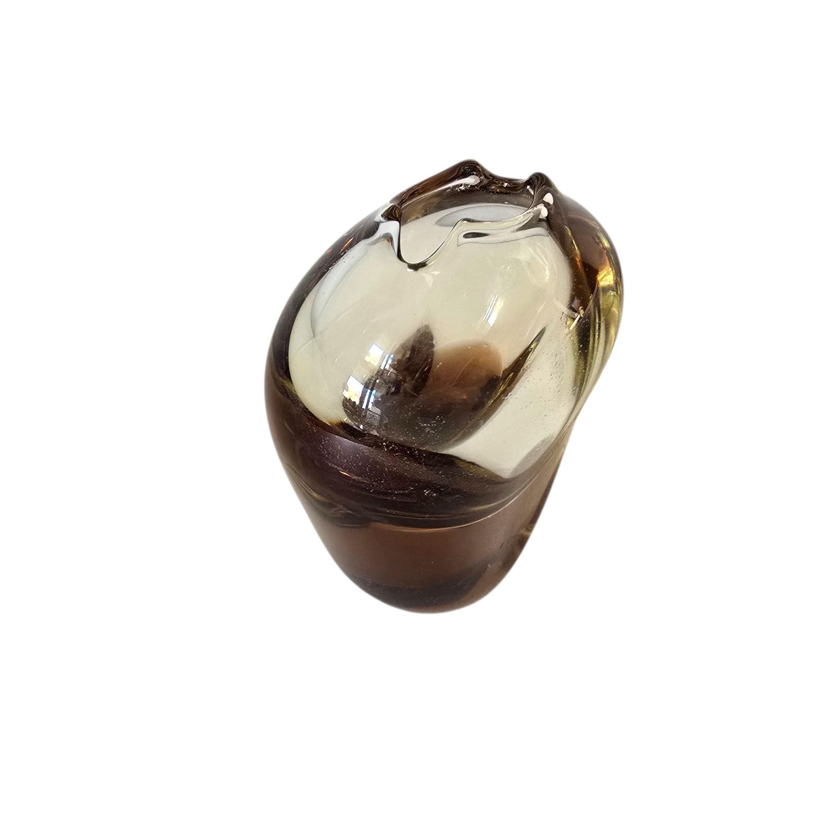 Vintage Bohemian Glass Vase Hand Made Glass 1980's photo furniture