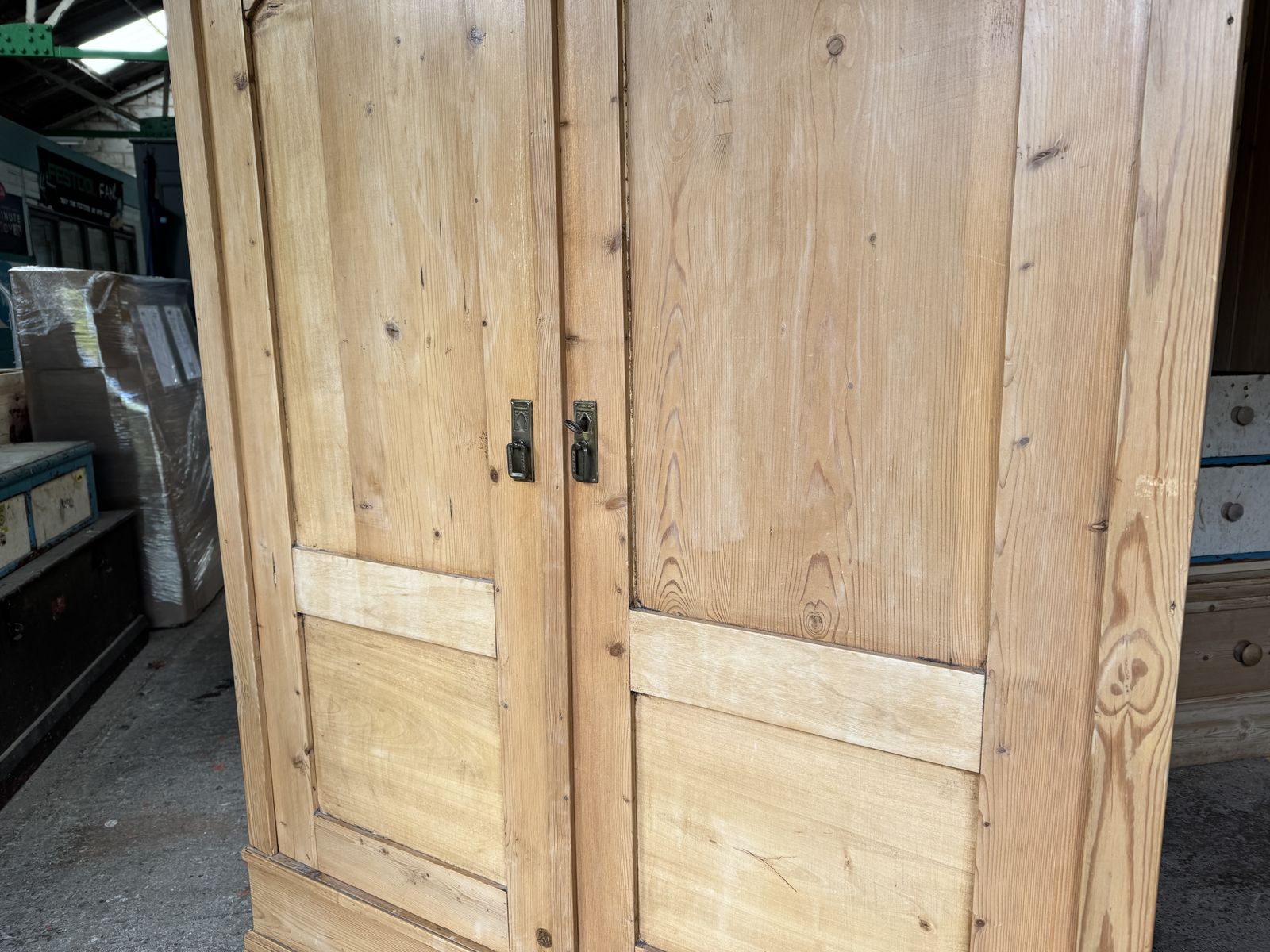 Lovely Size Antique Pine Knockdown Wardrobe photo Furniture