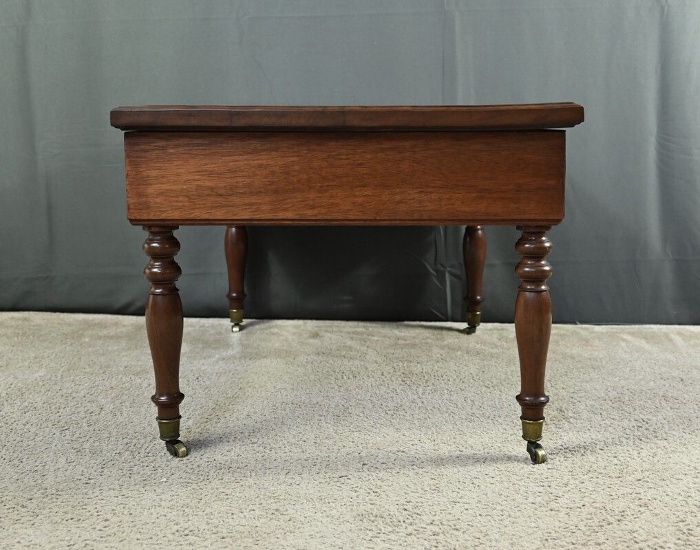 Rolling Coffee Table In Solid Mahogany, Louis Philippe Style – Late 19th Century photo vintage
