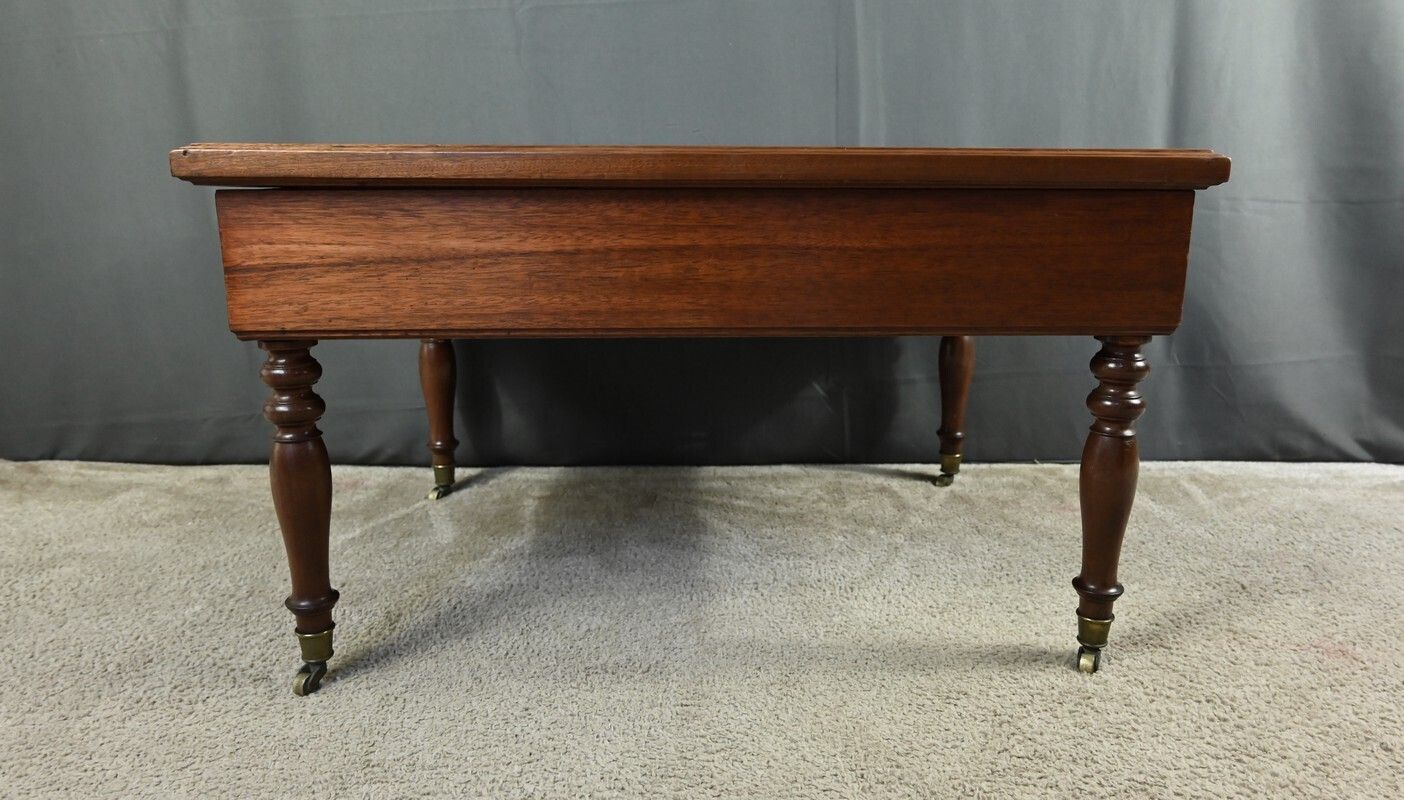 photo furniture Rolling Coffee Table In Solid Mahogany, Louis Philippe Style – Late 19th Century
