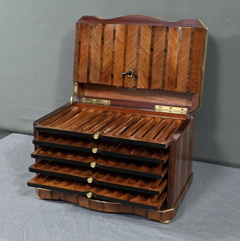 Home Decor Marquetry Cigar Humidor, Napoleon III Period – Mid 19th Century photo