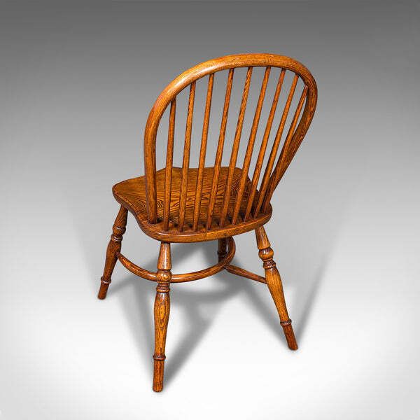 Trio Of Vintage Country Kitchen Chairs, English Ash, Elm, Victorian Revival Seat photo vinterior