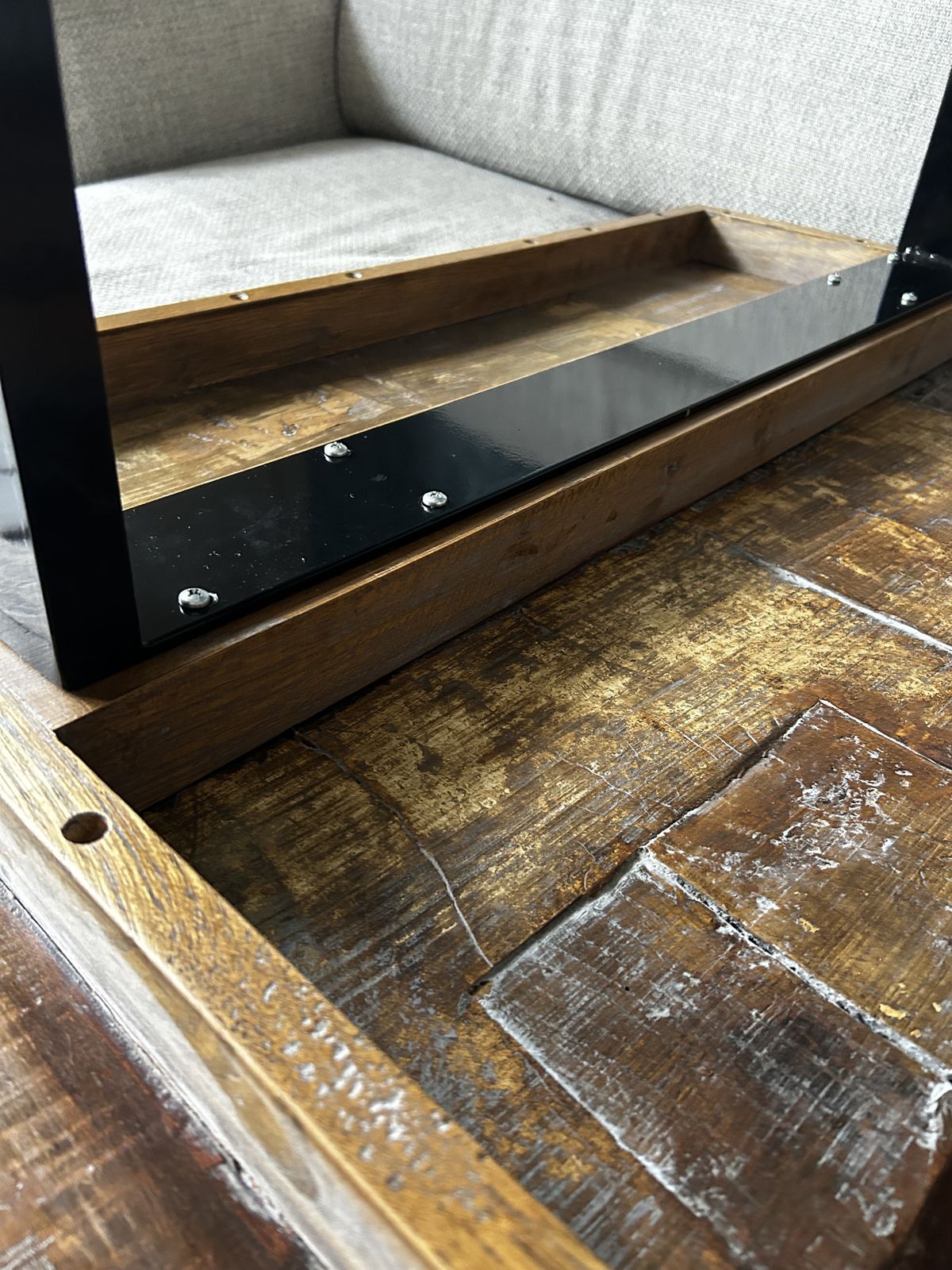 Hand Crafted Reclaimed Oak Table – Unique Resin Detailing,  One Of A Kind Design, No Two Tables Are Alike. photo Furniture