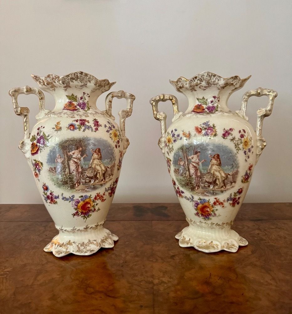 photo furniture Lovely Quality Antique Late 19th Century Porcelain Mantle Clock Garniture Set