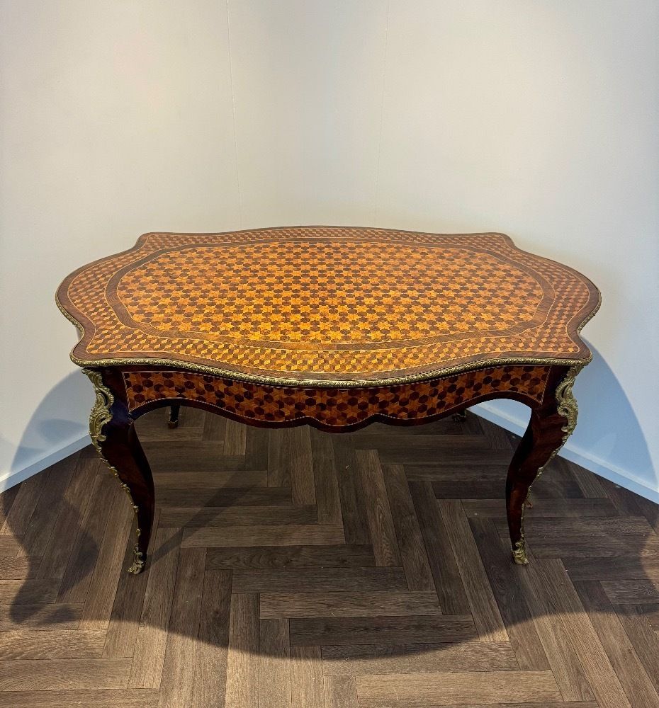 Magnificent Quality French Antique Rosewood & Parquetry Inlaid Centre Table photo buy