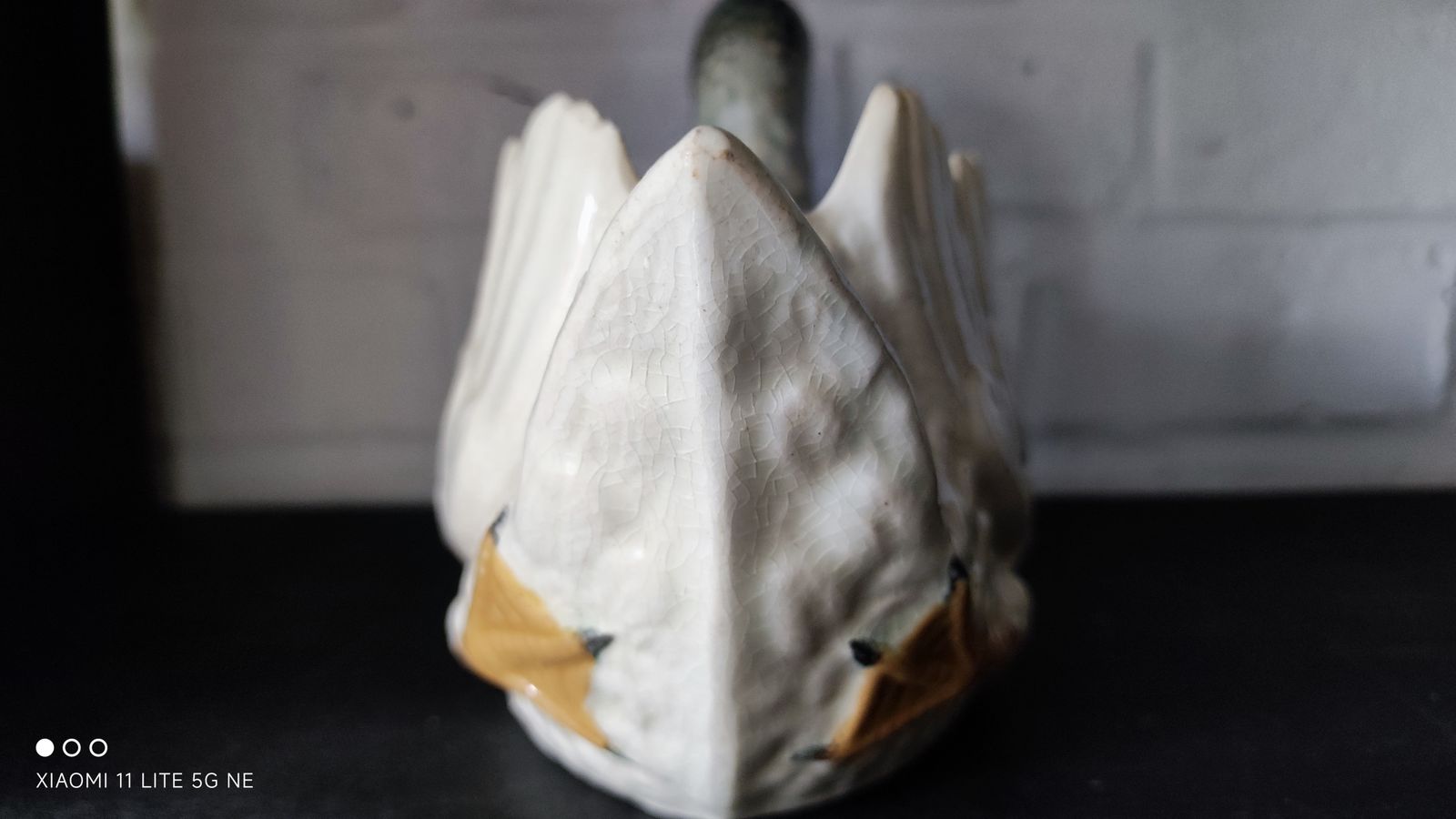 290.0 Antique Swan Jardiniere Majolica Flower Plant Pot photo