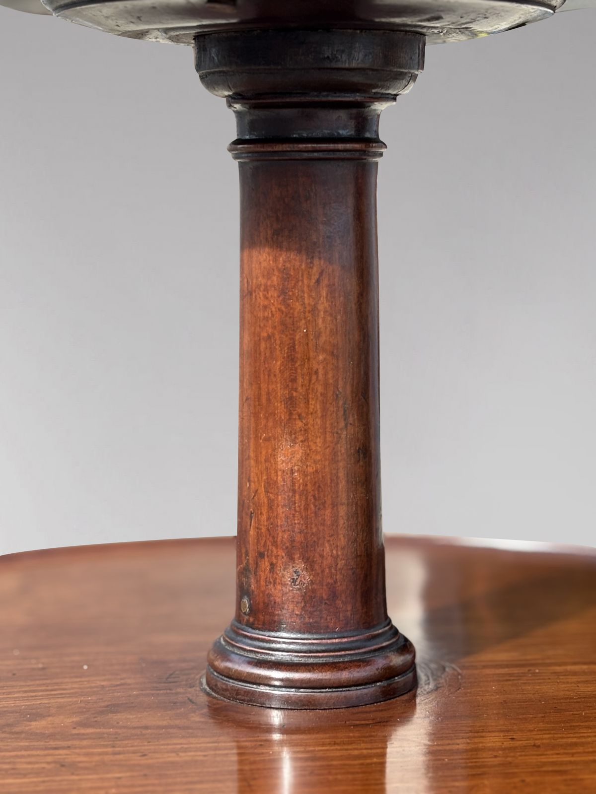 Furniture 18th Century George III Period Mahogany 3 Tier Dumb Waiter photo