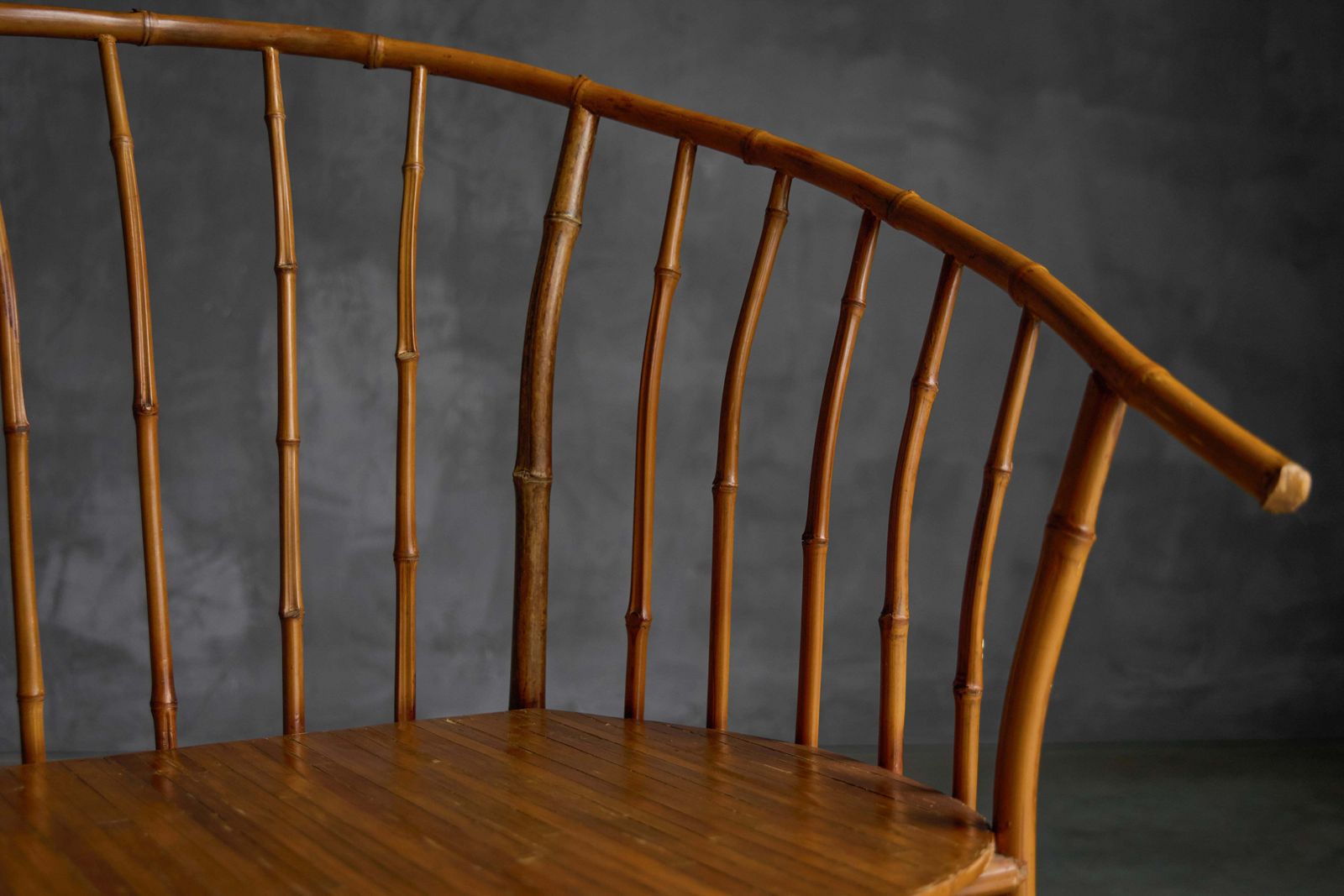 Rustic Wabi Sabi Bamboo Armchairs, France, 1970s photo buy