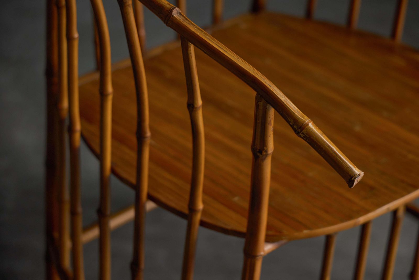 photo for sale Rustic Wabi Sabi Bamboo Armchairs, France, 1970s