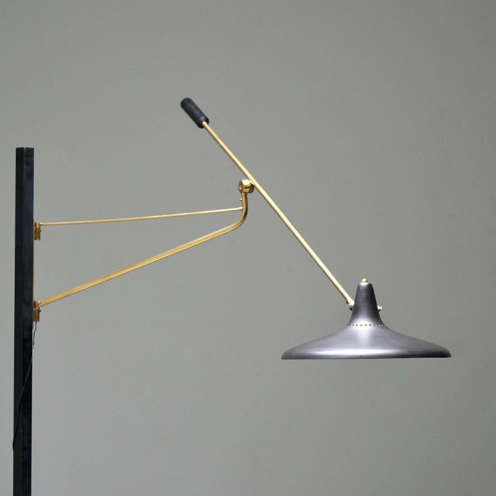 Stilnovo No 3030 Wall Light In Brass And Black Metal, Italy, 1950's photo 12036.0