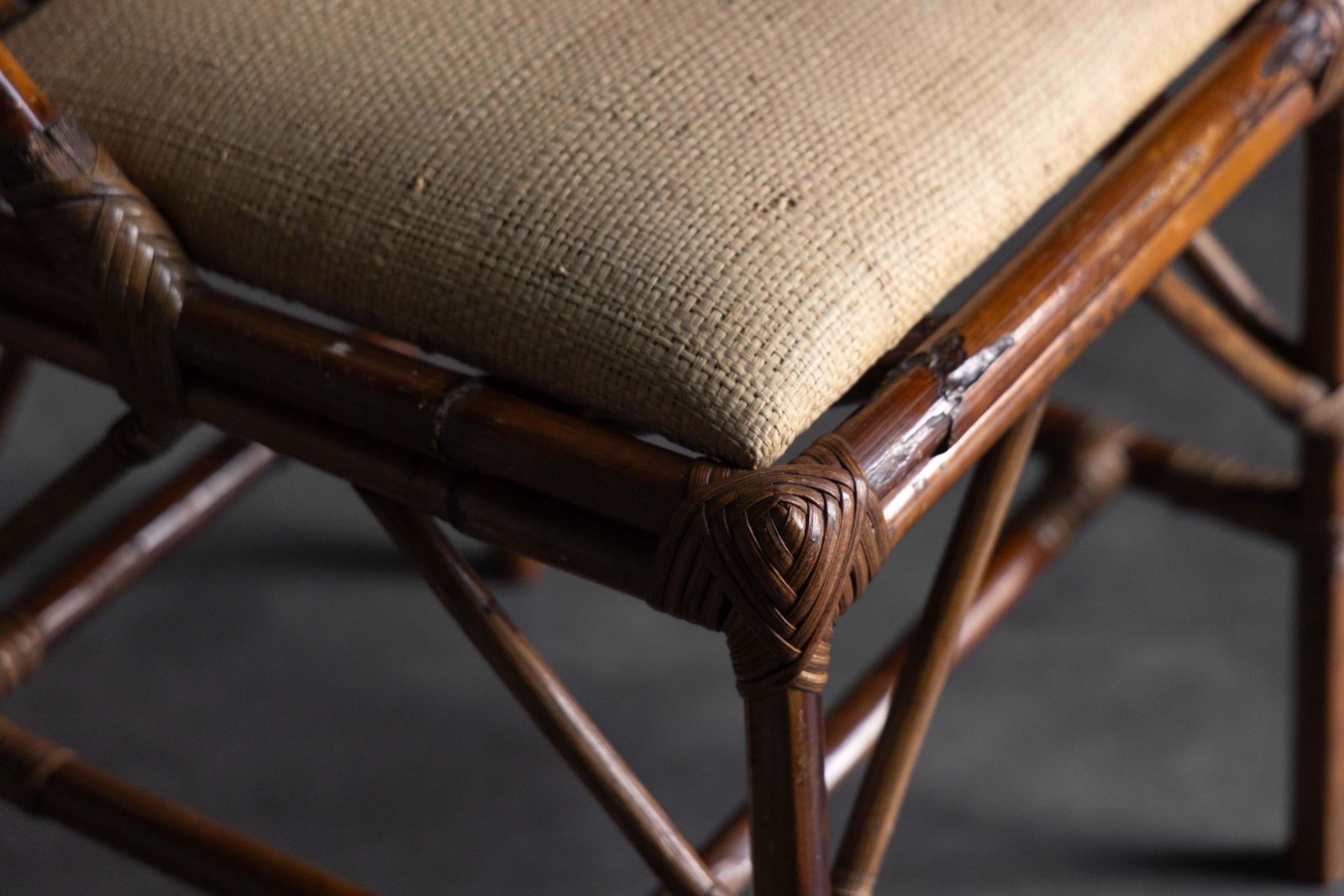 High Back Bamboo And Brass Chair By Gabriella Crespi, Italy, 1970s photo vinterior