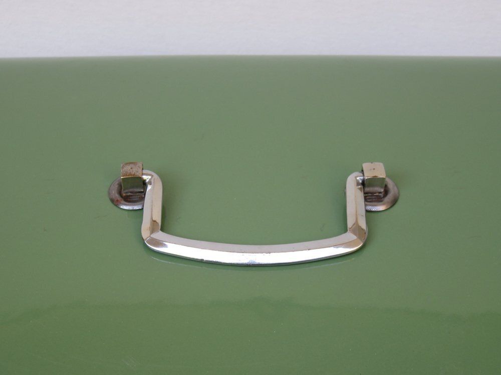 Antique Art Nouveau Lunch Box In Green And Chrome Plated, 1890s photo vinterior