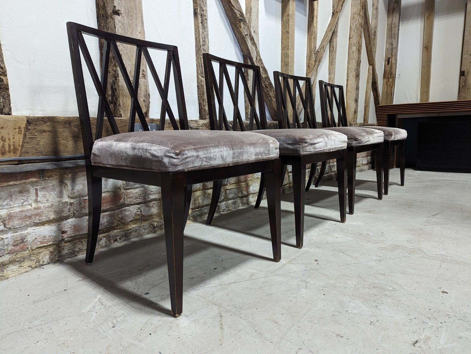 Furniture Ben Whistler Velvet Dining Chairs Good Condition Save £££ photo