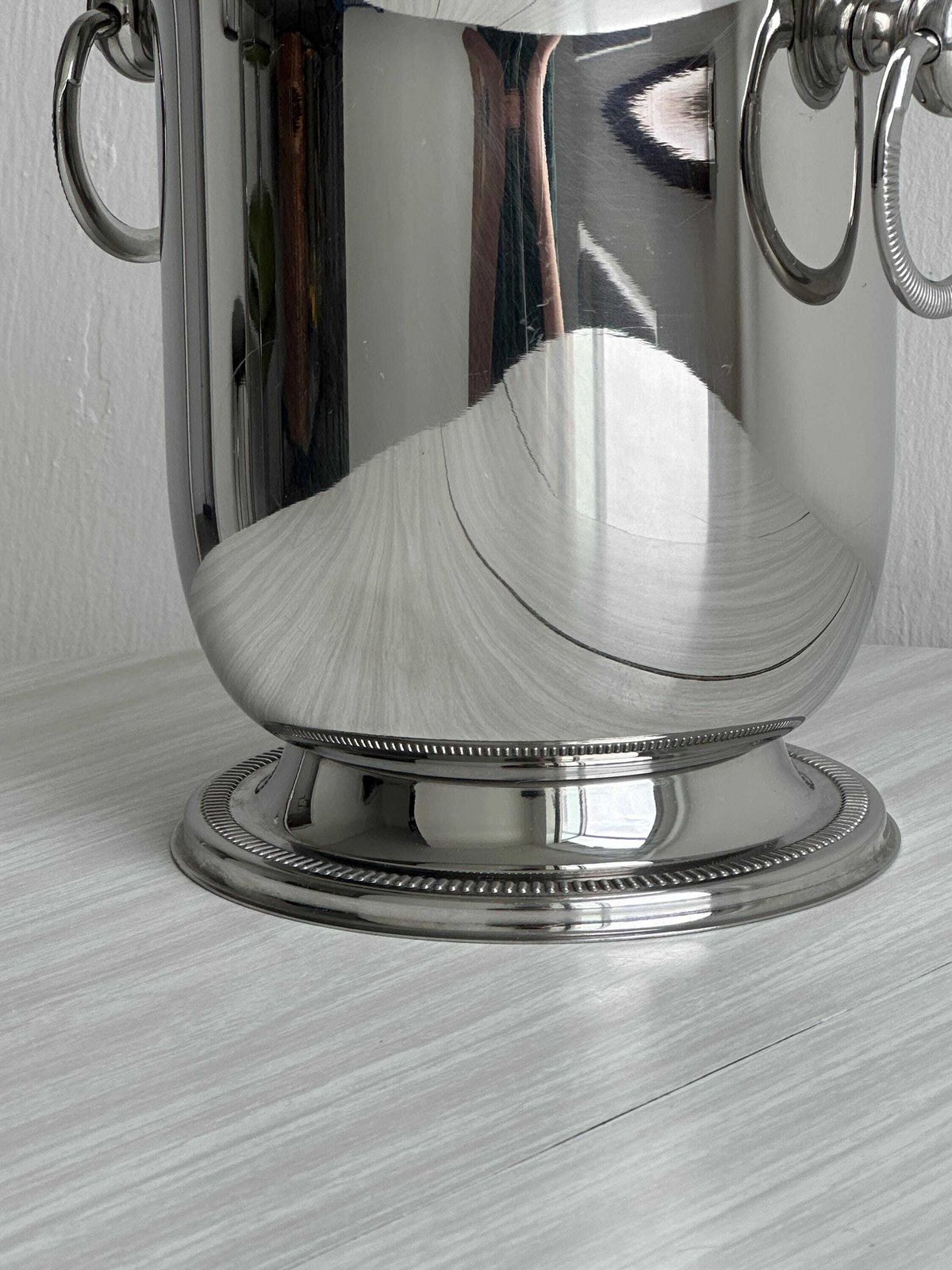 Antique Silver Plated Champagne Bucket, Guy Degrenne, Letang Remy Style, Chic Table Decoration, Elegant Accessory, Metal Tableware photo for sale