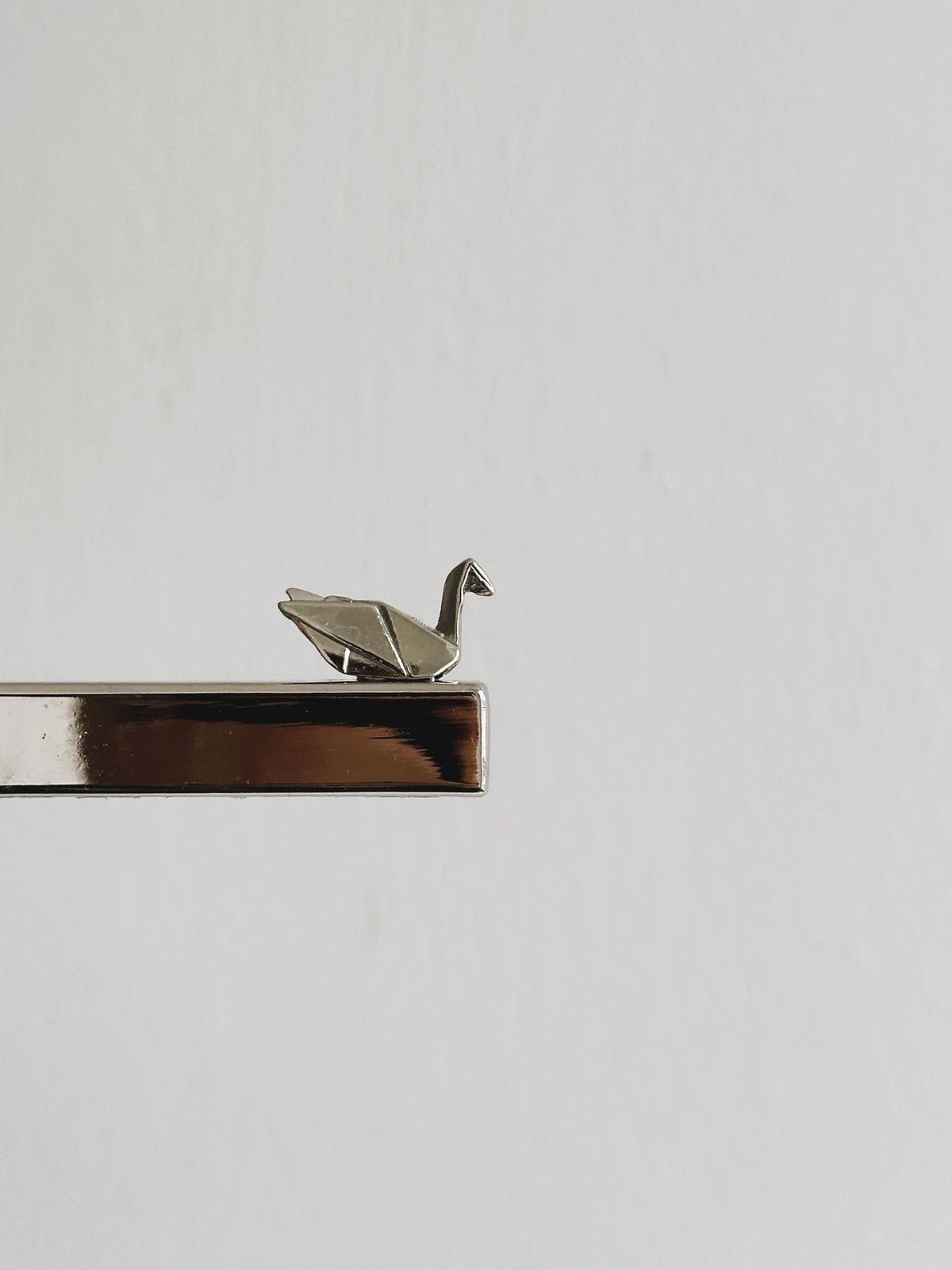 Lot de 6 porte-couteaux en métal argenté, oiseaux origami photo 101.0