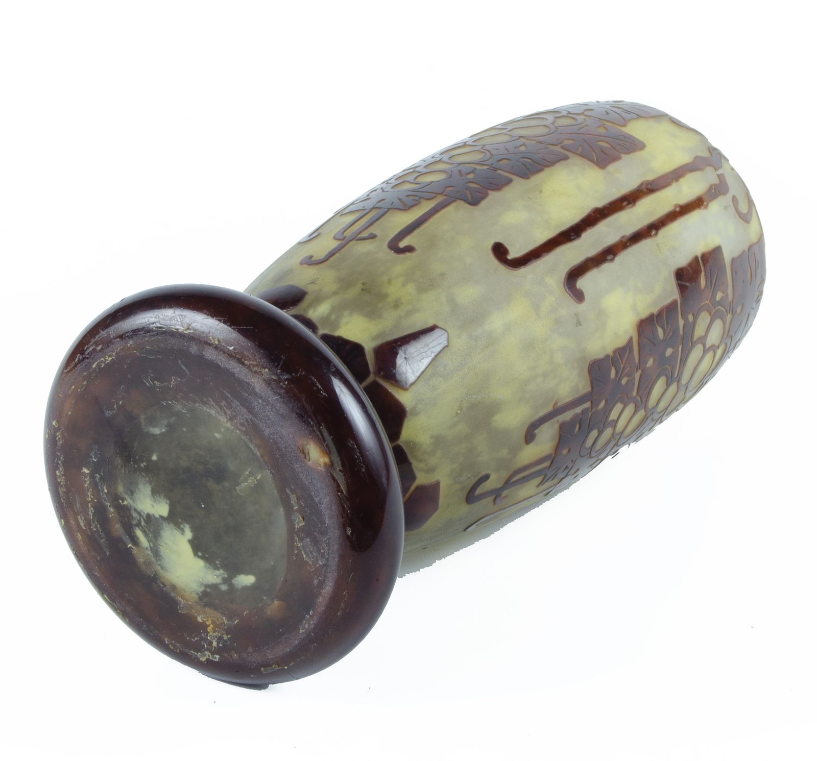 1920s Art Déco French Le Verre Français Hand Painted Frosted Glass Vase Designed By Charder photo Home Decor