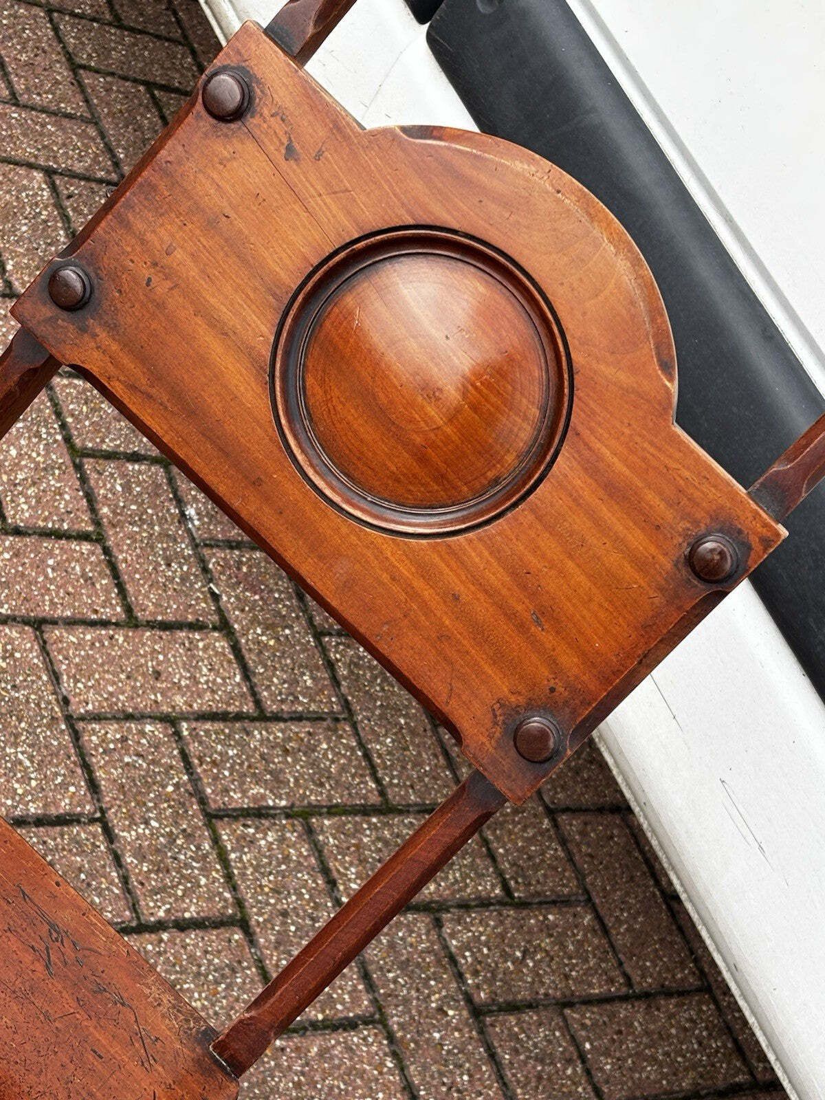 Antique Metamorphic Mahogany Chair That Folds Over Into Library Steps photo vinterior
