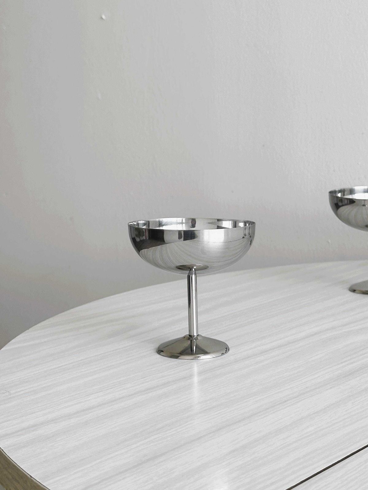 6 bols hauts en métal de style Letang Remy, art de la table vintage, service à dessert photo for sale