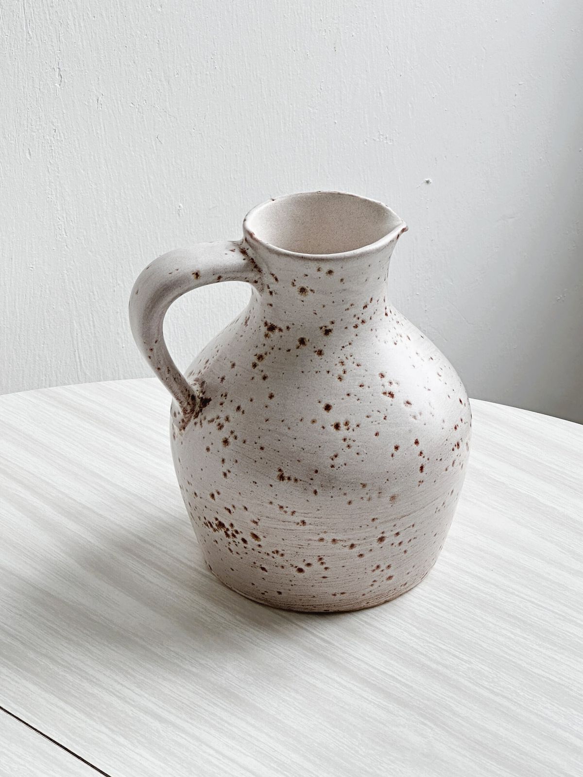 Handcrafted Pitcher, Speckled White Ceramic, Rustic And Minimalist Style, Rustic Jar, Country Decor, Decorative Gift, Country House photo 66.0