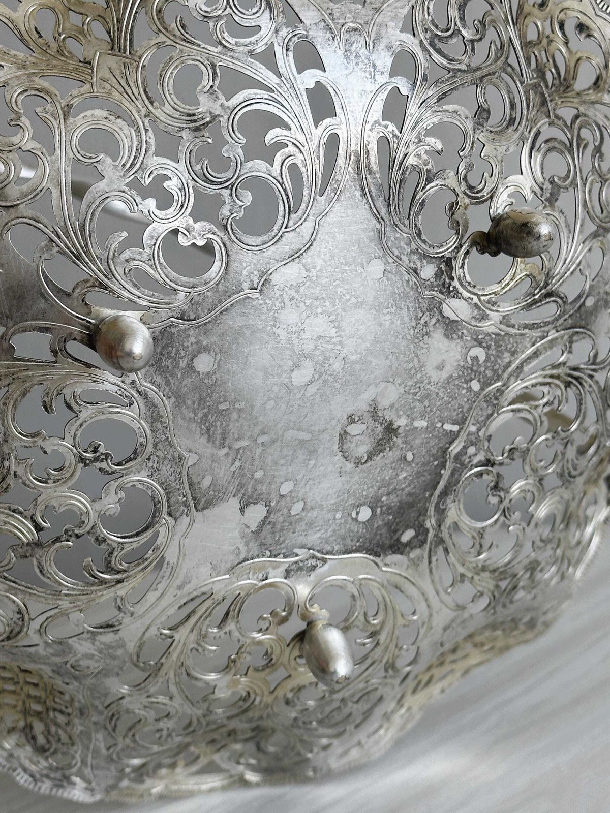 Openwork Bread Basket Or Fruit Bowl In Antique Metal, Elegant Table Decoration, Refined And Chic Design, Letang Remy Style photo 73.0
