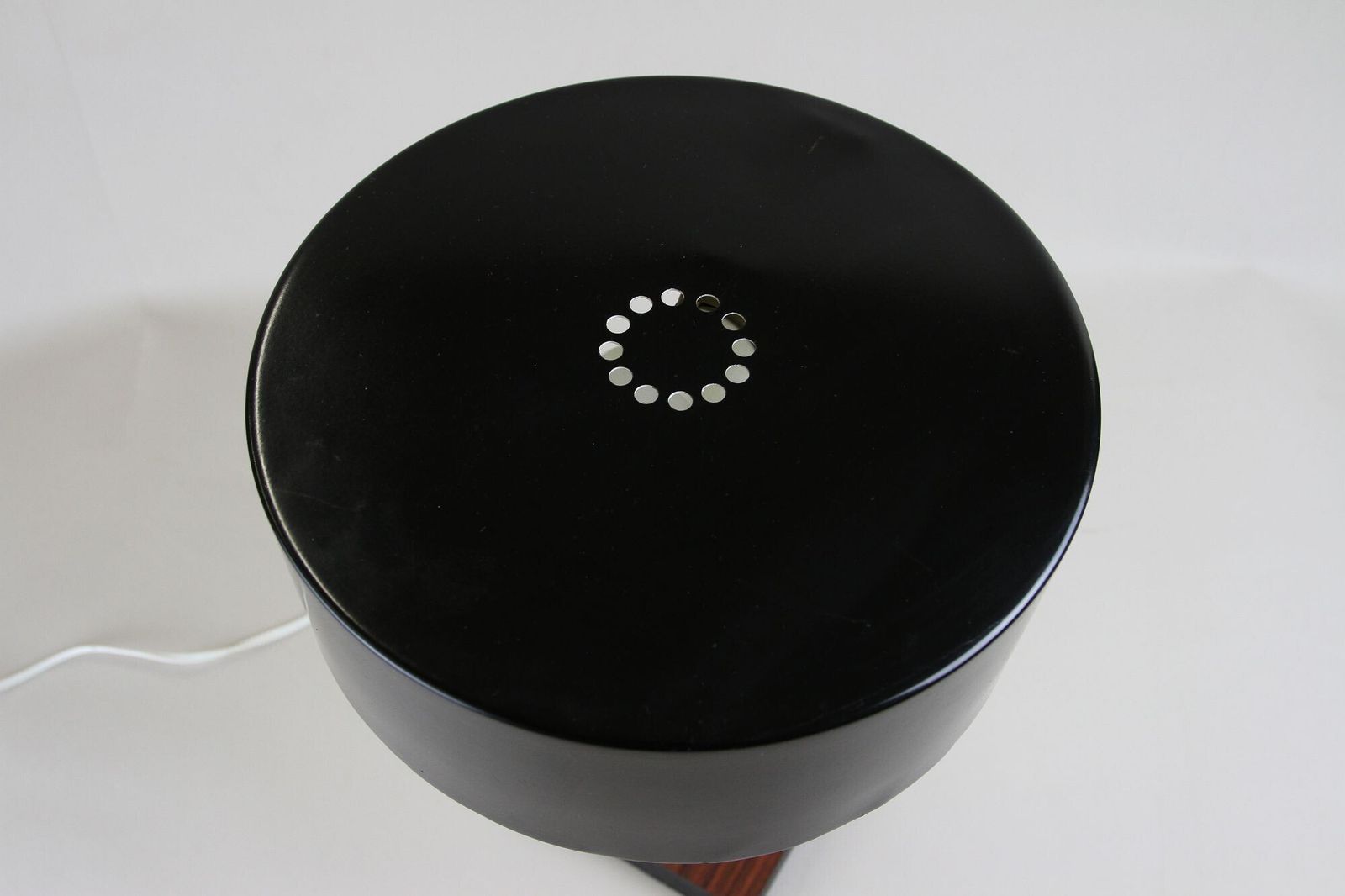 photo buy 20th Century Chromed Lamp With Black Metal Lamp Shade, At Circa 1950