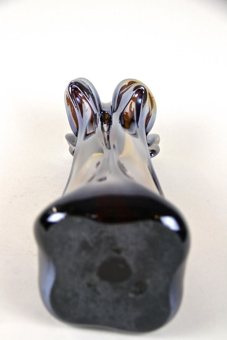 photo buy 20th Century Murano Glass Vase With Iridiscent Chrome Effect, It Circa 1970