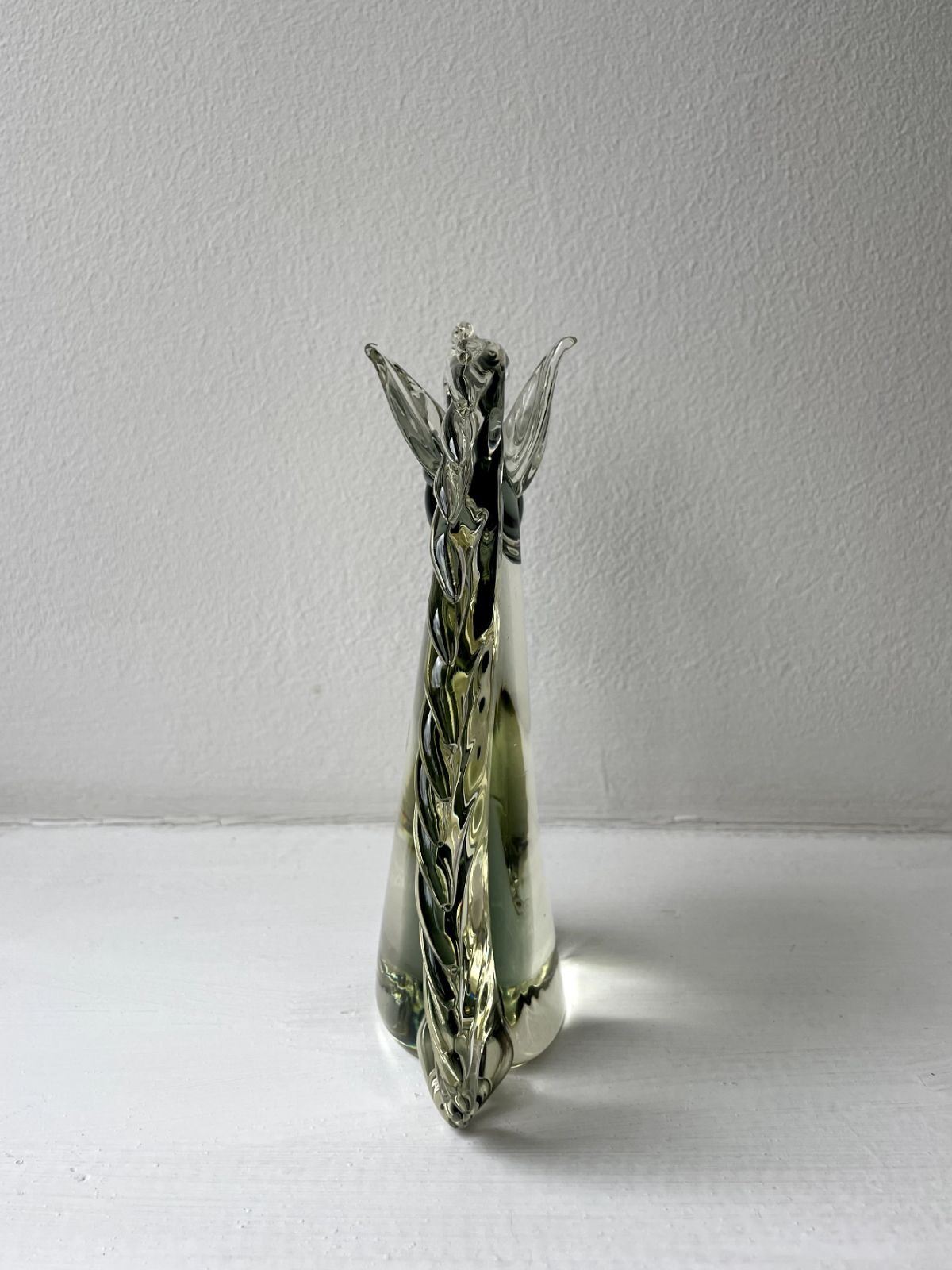 70.0 Vintage Mid Century Murano Glass Grey Horse Head Figure Sculpture Made In Italy photo