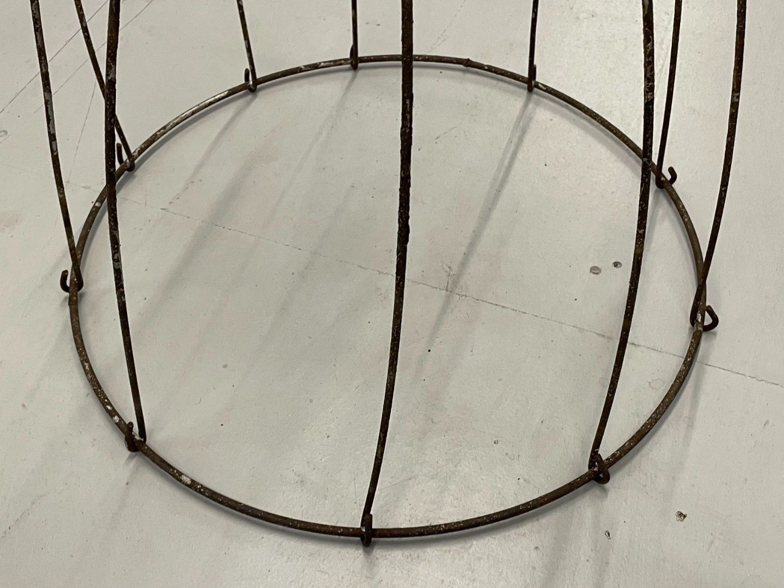 photo furniture Vintage Circa 1970s Mid Century Iron Wire Frame Carboy Cage Log Basket