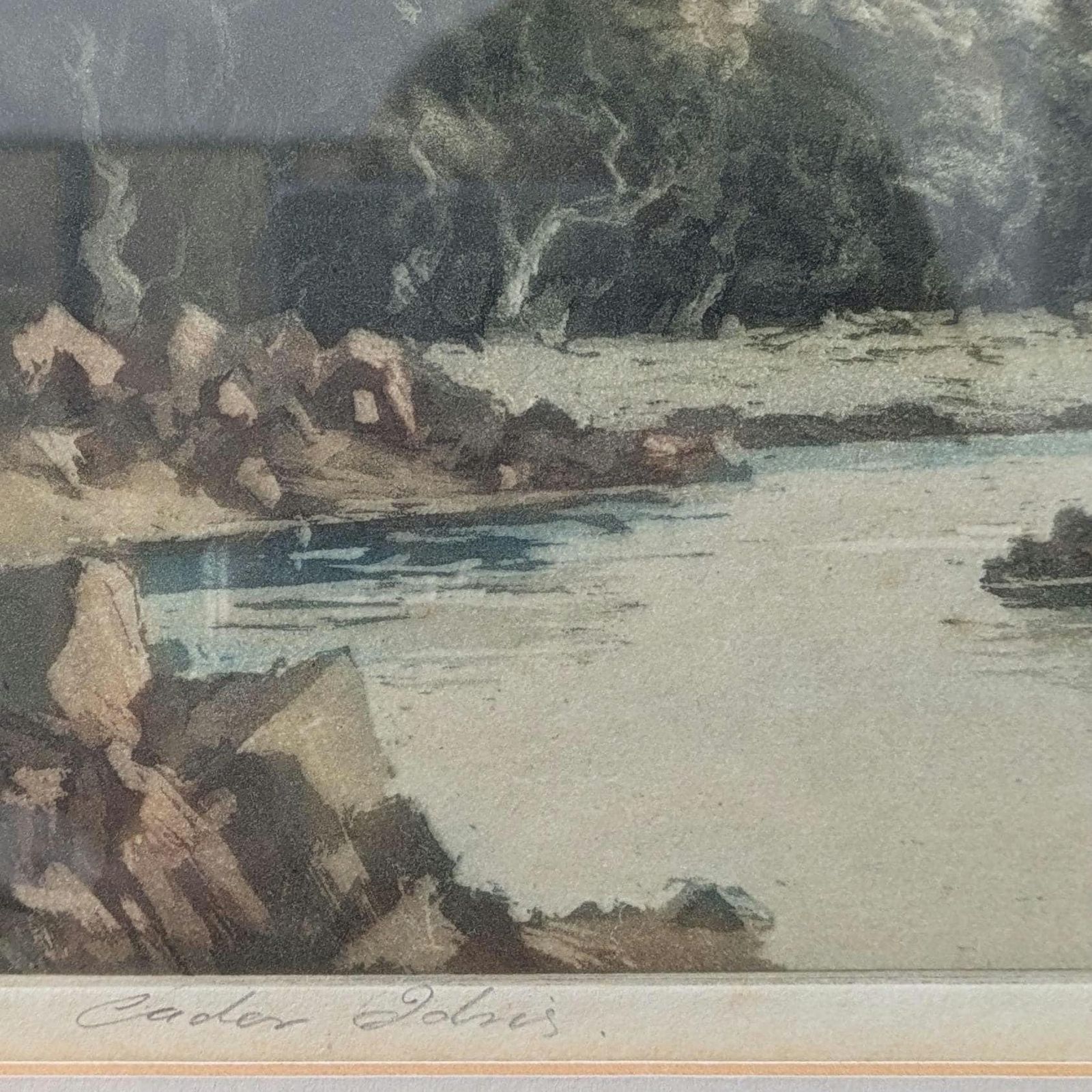Joseph F. Pimm Hand Signed Artist Proof Etching ‘Cador Idris’ Welsh Landscape Mountain Print” photo Art