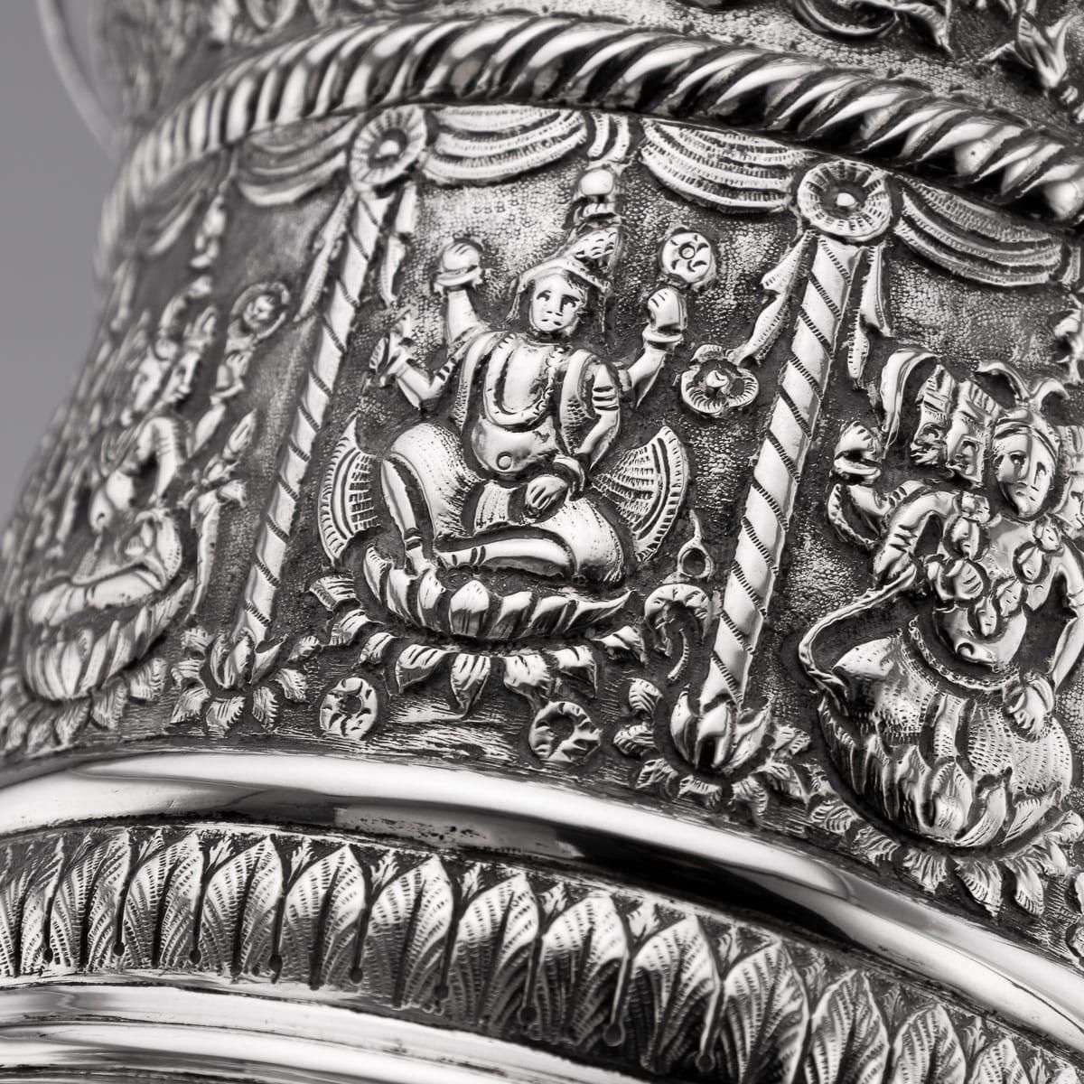 photo for sale Antique 20thc Indian (Calcutta) Solid Silver Repoussé Vase, Dass & Dutt C.1900